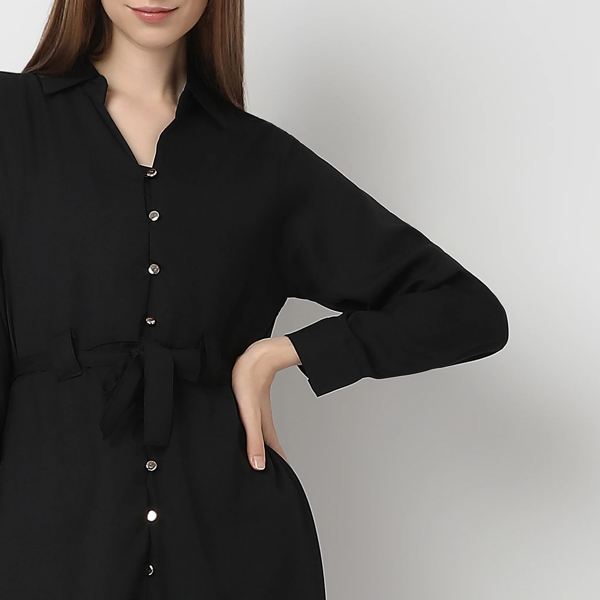 Regular Fit Solid Dress - Image 5