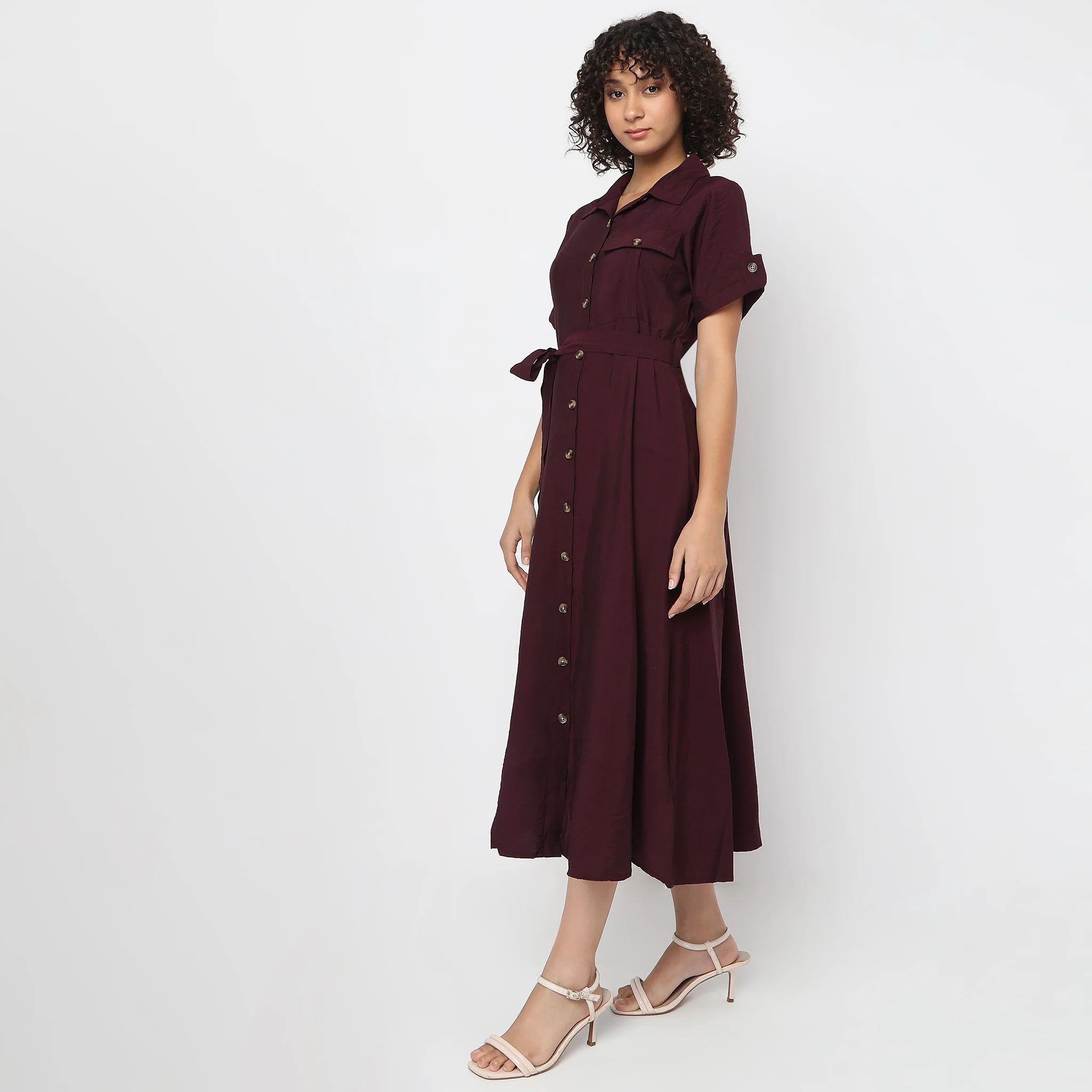 Regular Fit Solid Dress - Image 10