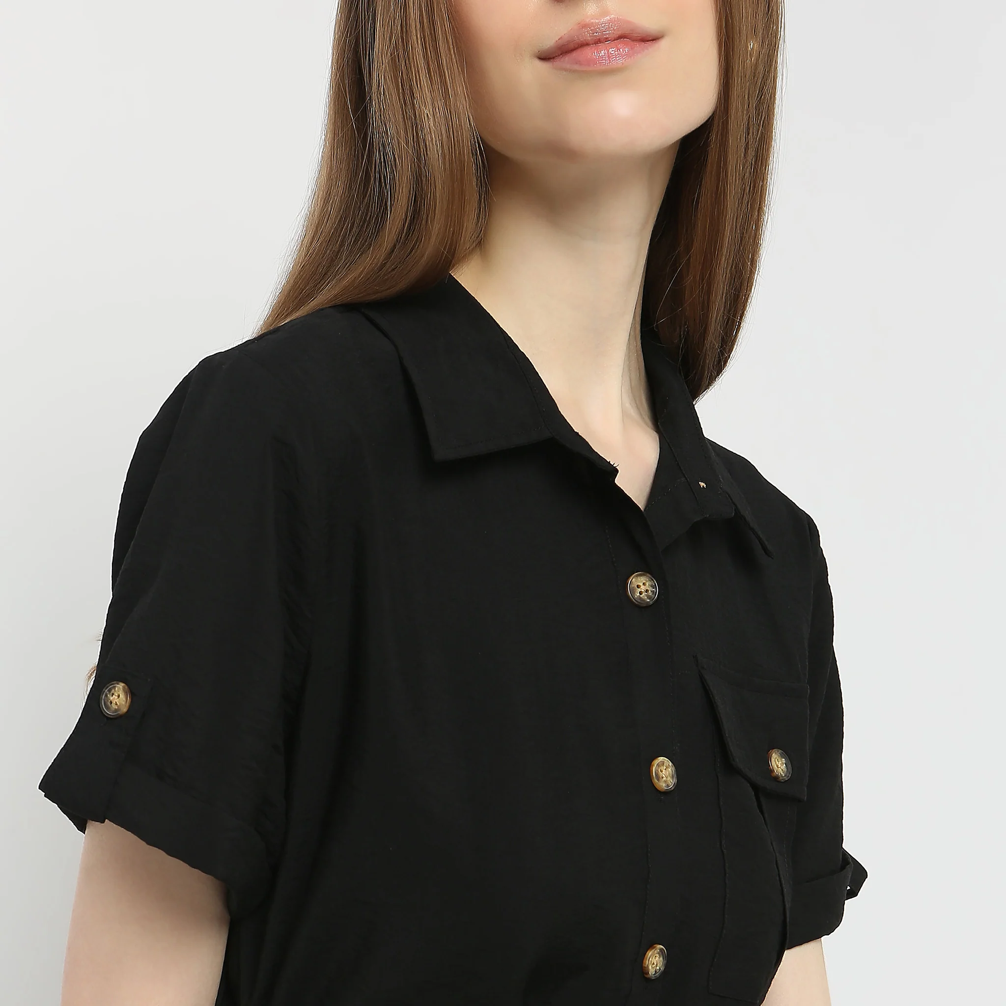 Regular Fit Solid Dress - Image 4