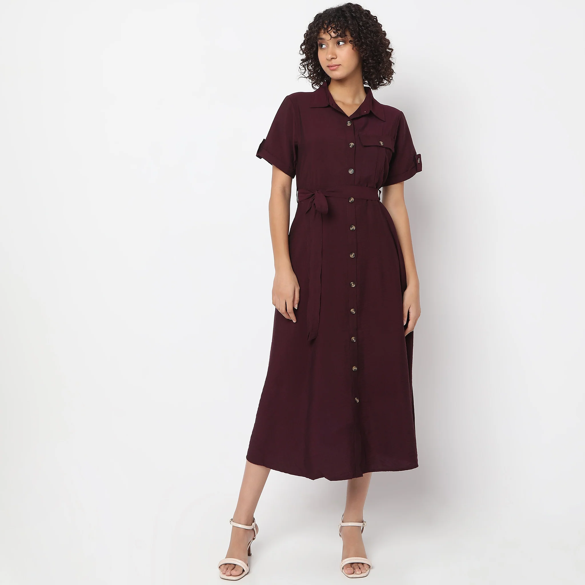 Regular Fit Solid Dress - Image 7