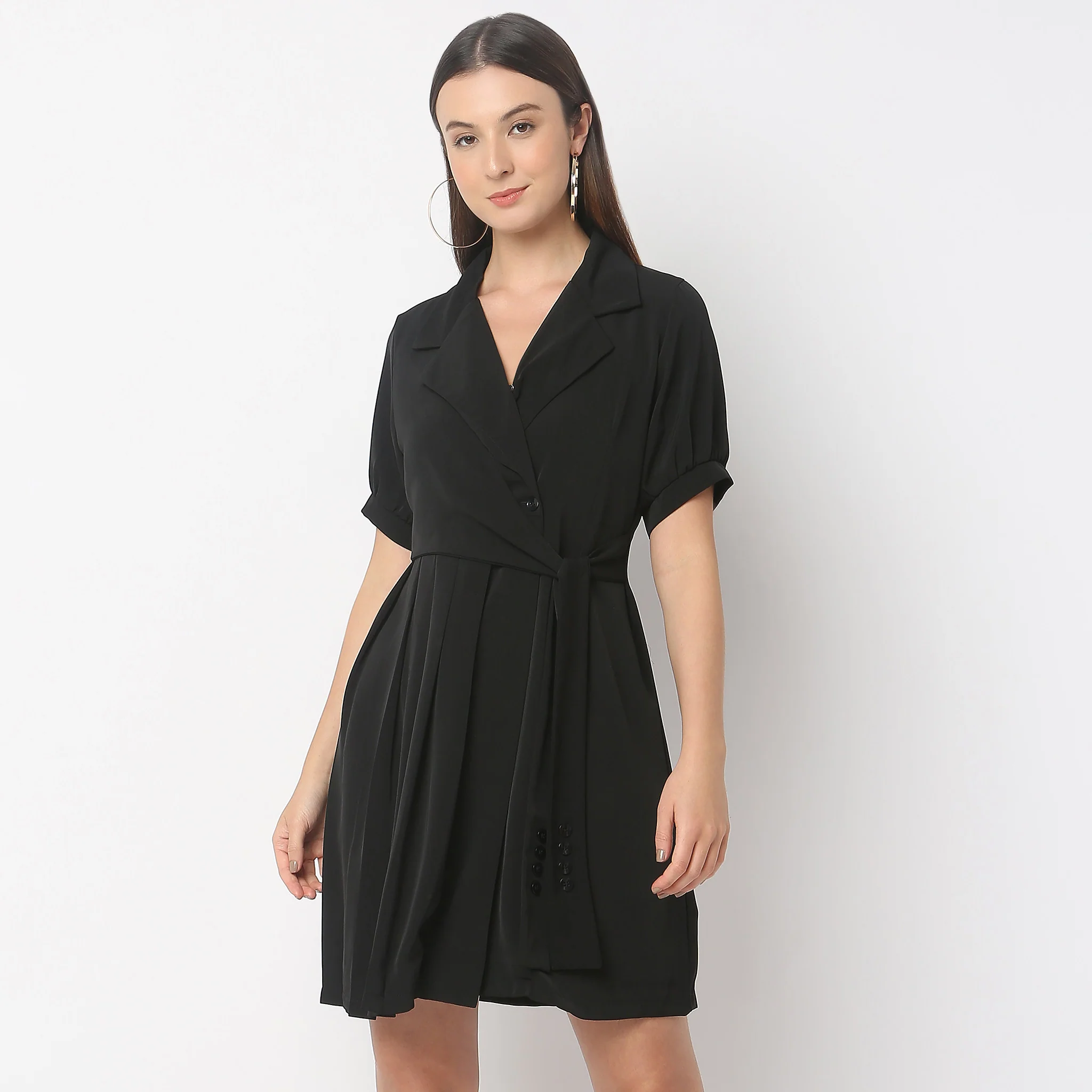 Regular Fit Solid Dress - Image 2