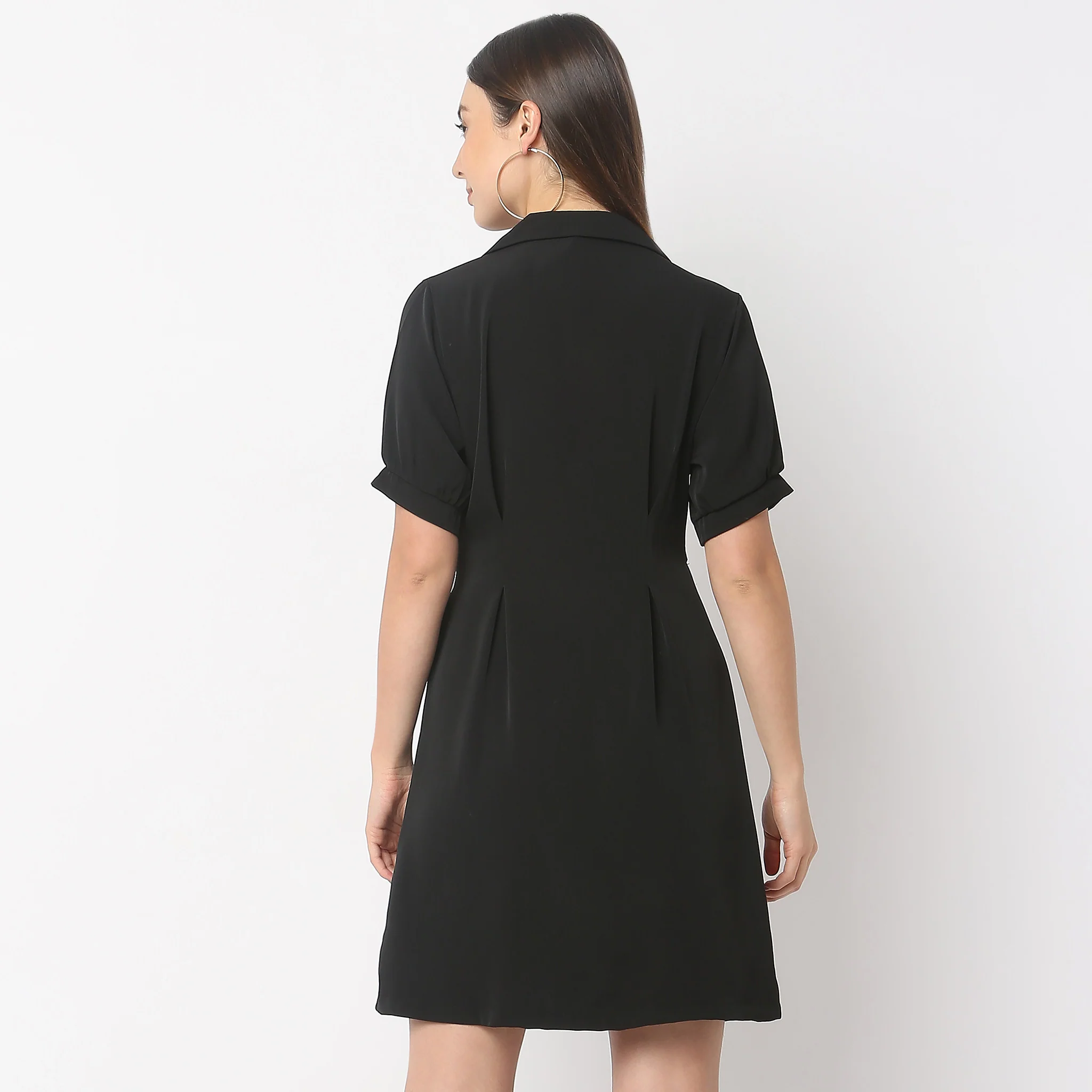 Regular Fit Solid Dress - Image 3