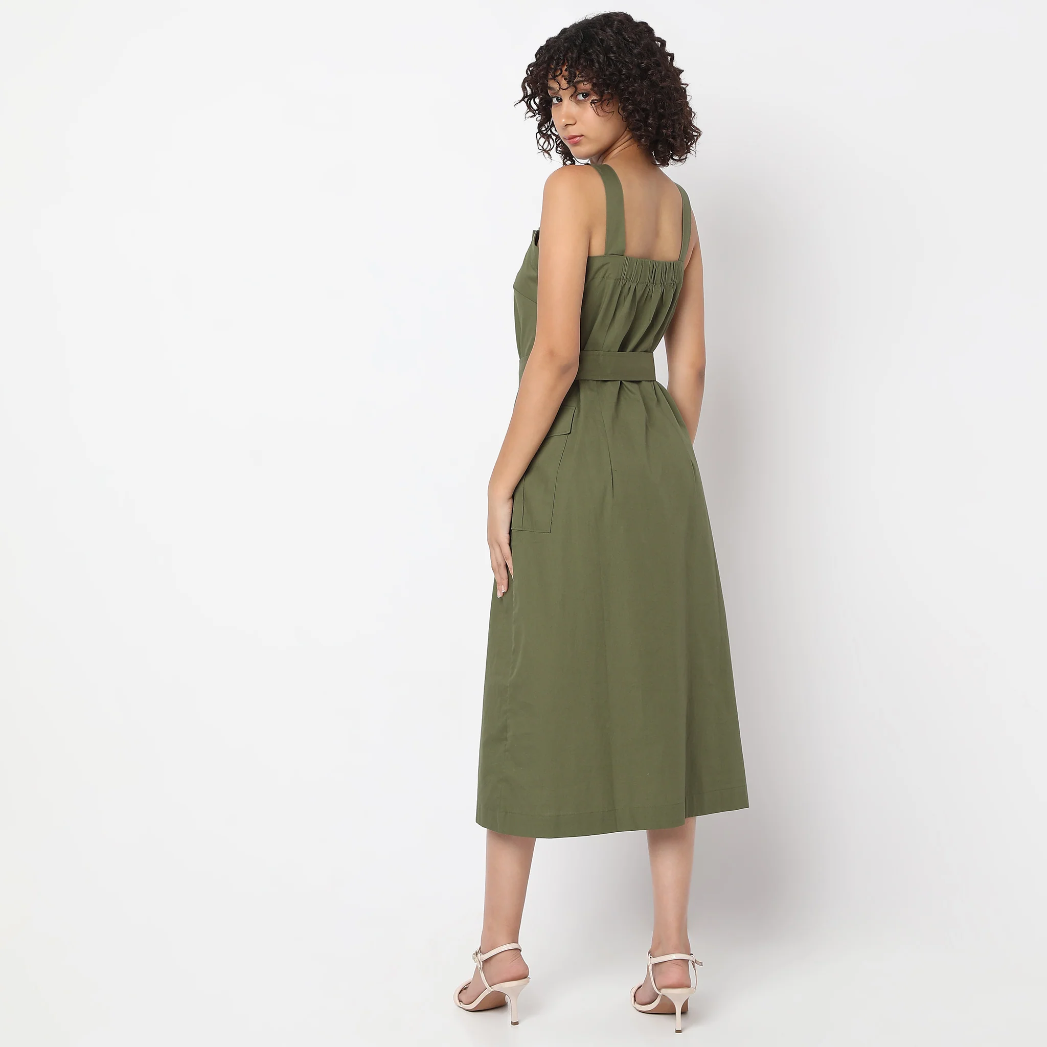 Regular Fit Solid Dress - Image 3