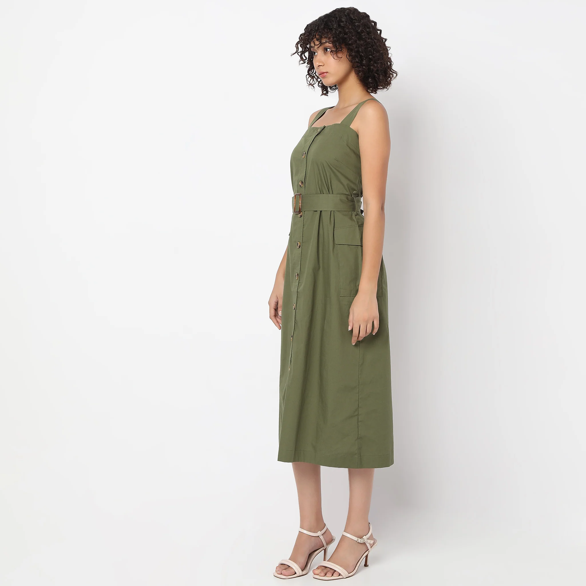Regular Fit Solid Dress - Image 5