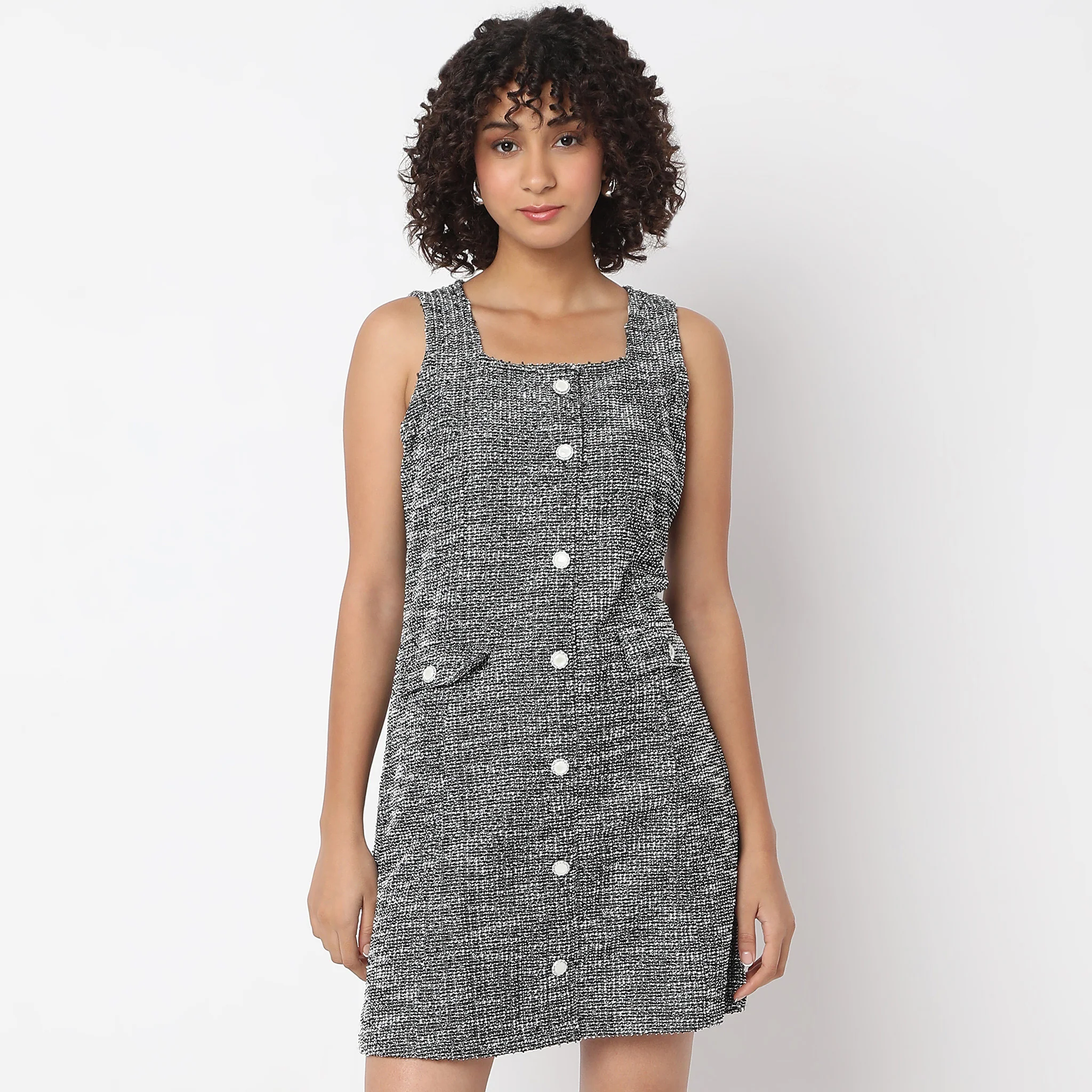 Regular Fit Solid Dress - Image 2