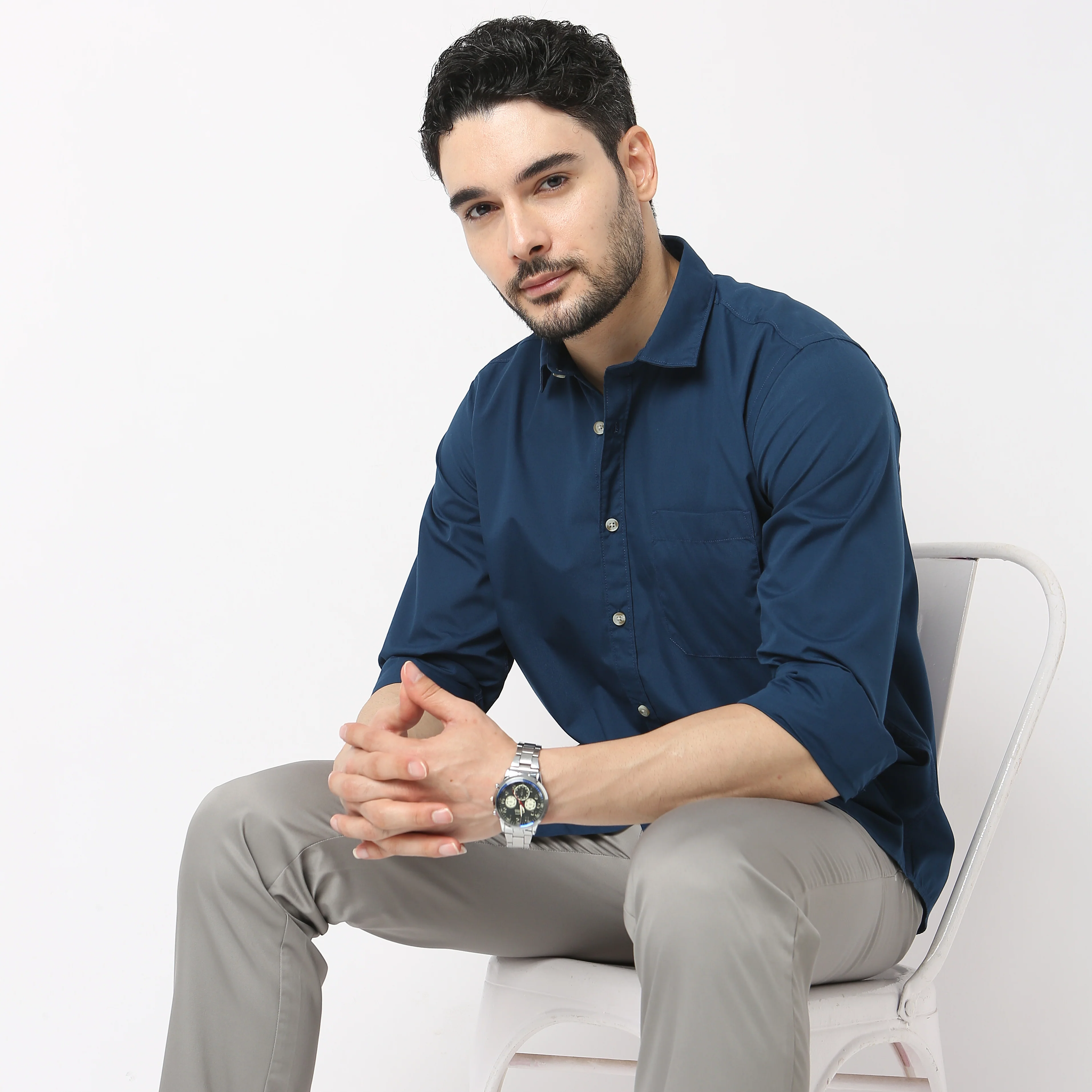 Elemental™ Shirt - Easy Care Smart Solid Casual - Full Sleeves Regular Fit - Image 11