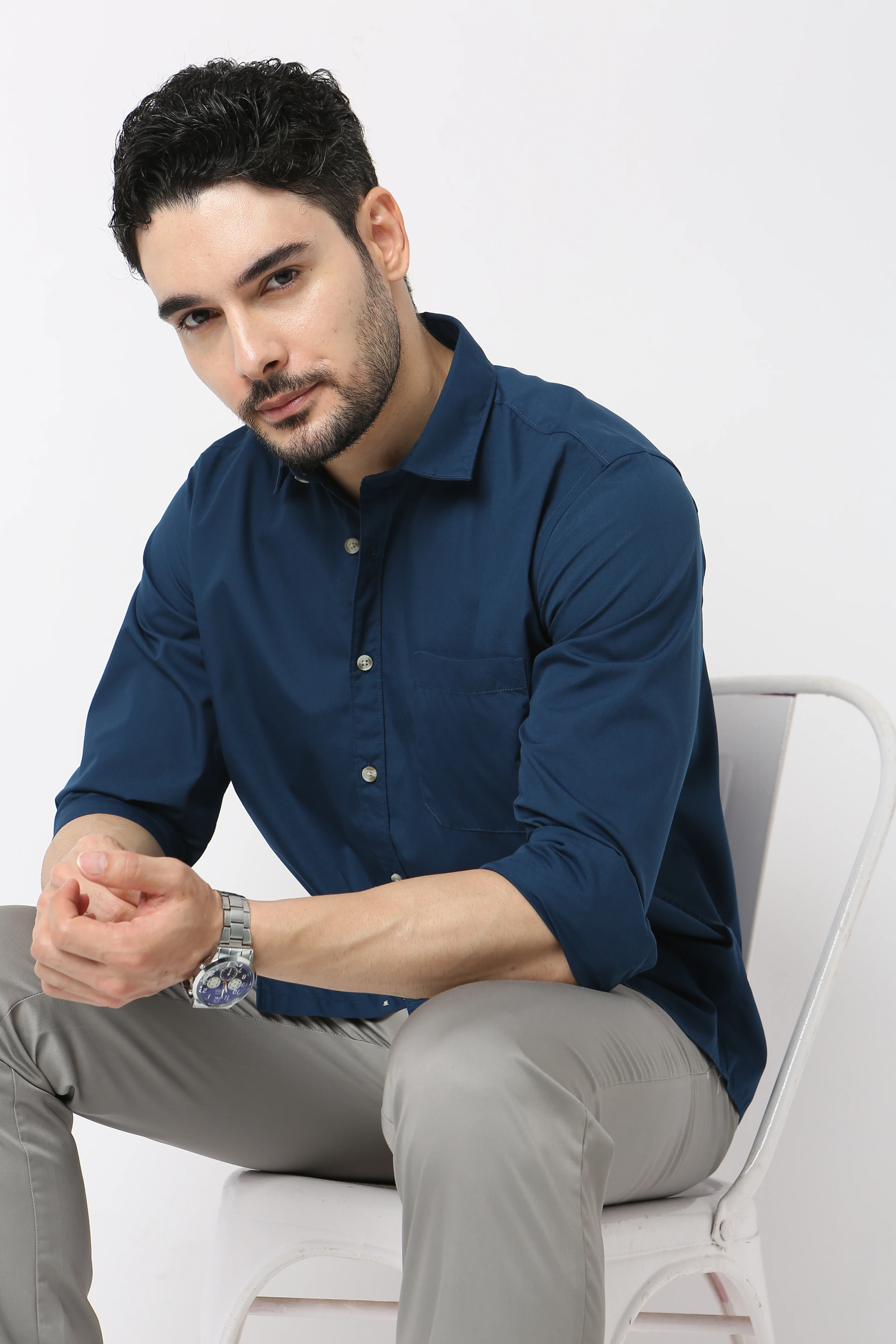 Elemental™ Shirt - Easy Care Smart Solid Casual - Full Sleeves Regular Fit - Image 14