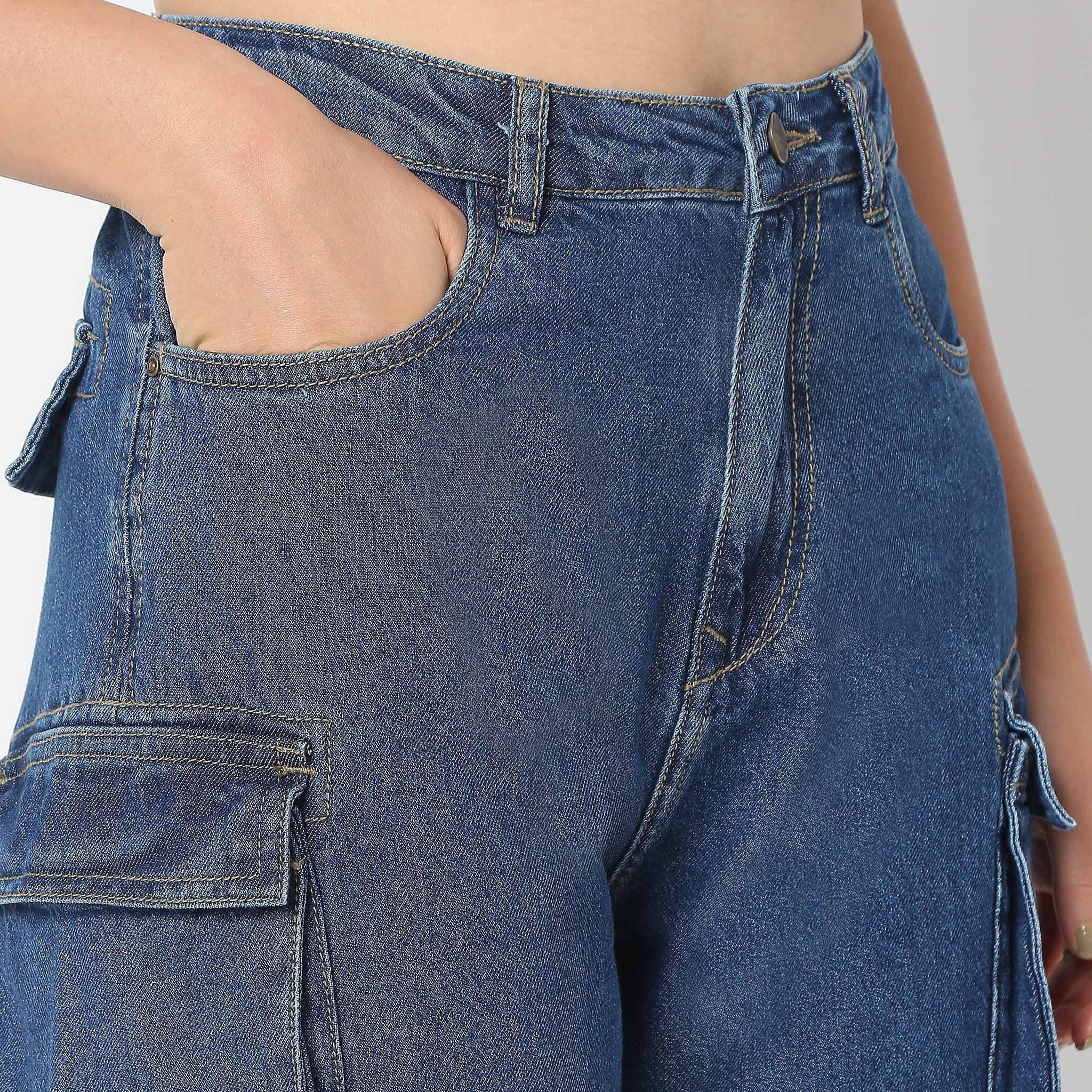 Cargo Fit High Rise Jeans - Image 4