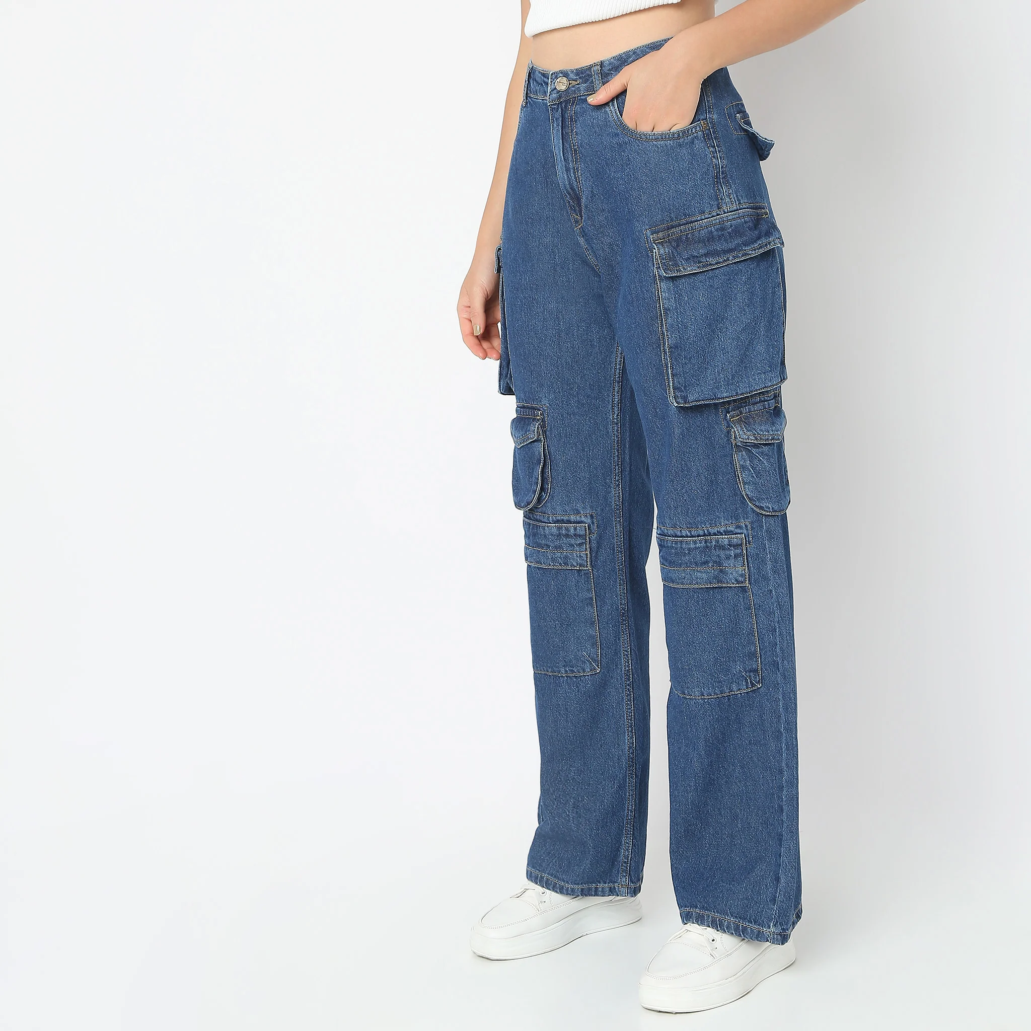 Cargo Fit High Rise Jeans - Image 5