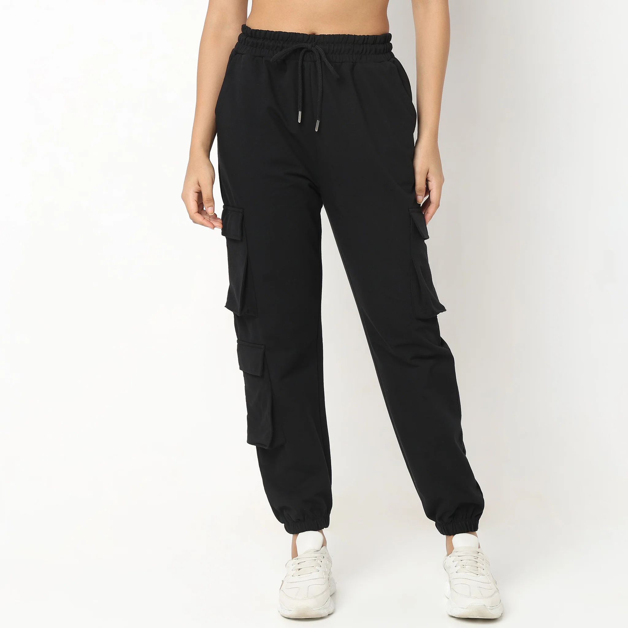 Regular Fit Solid Joggers - Image 2
