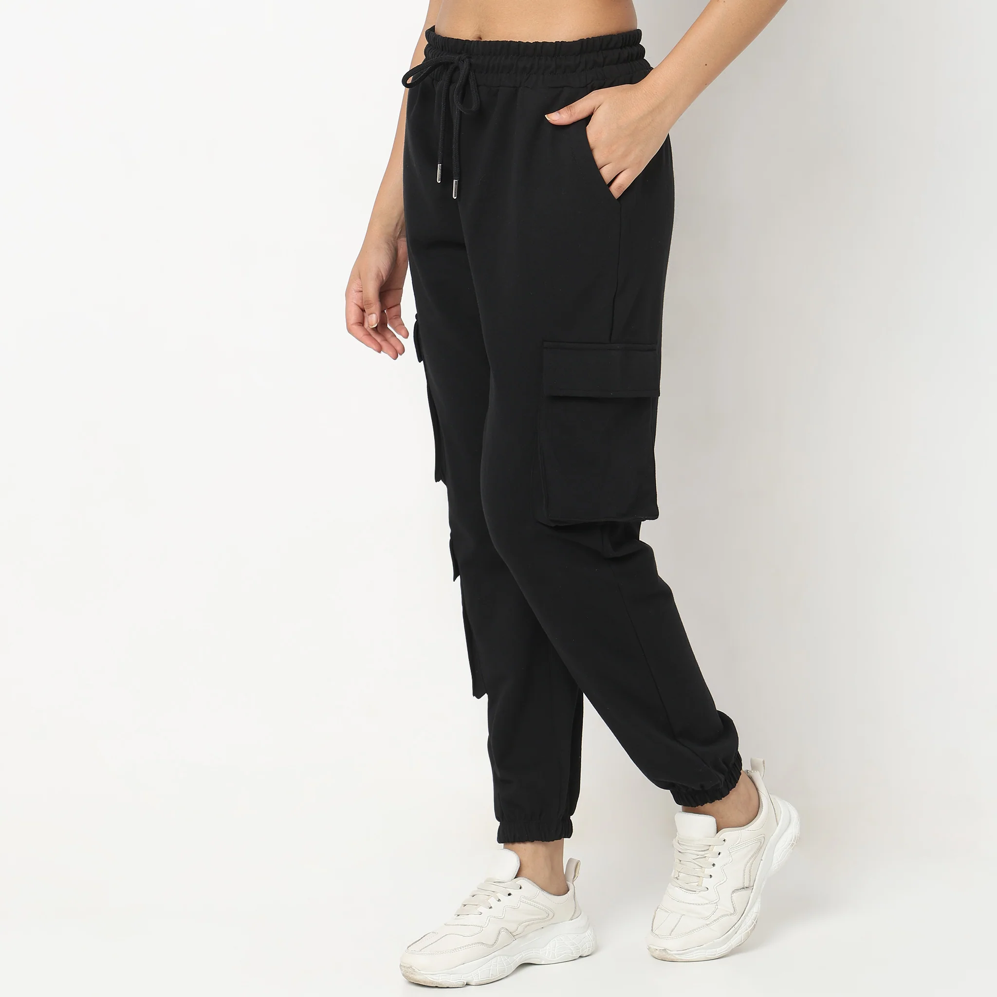 Regular Fit Solid Joggers - Image 5