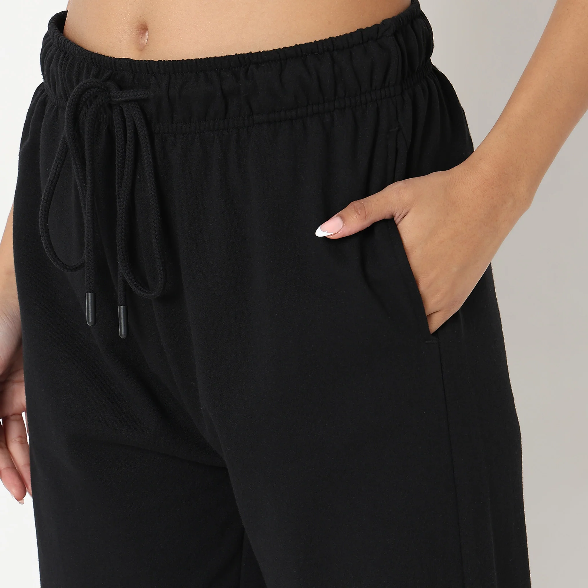 Solid High Rise Joggers - Image 4