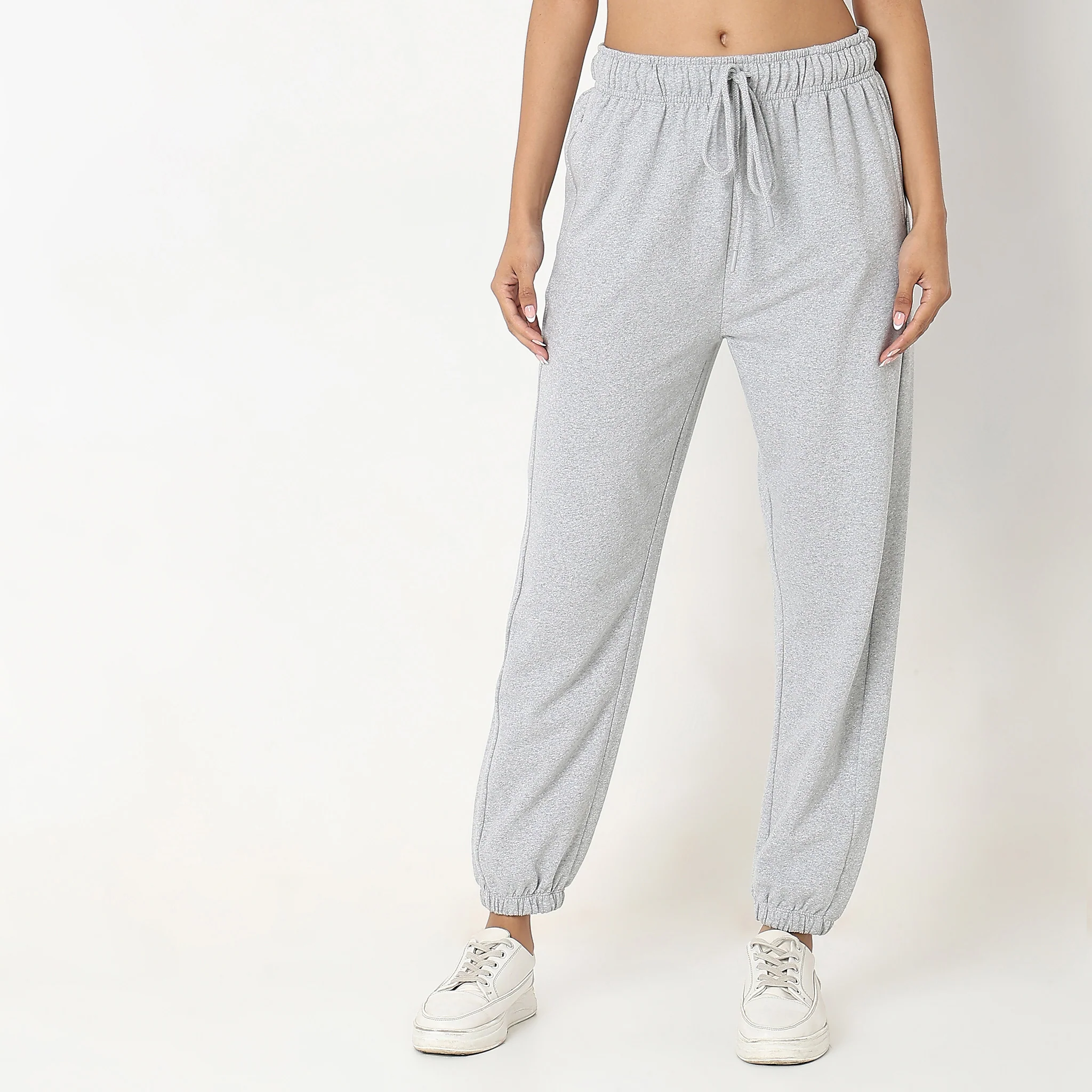 Solid High Rise Joggers - Image 7