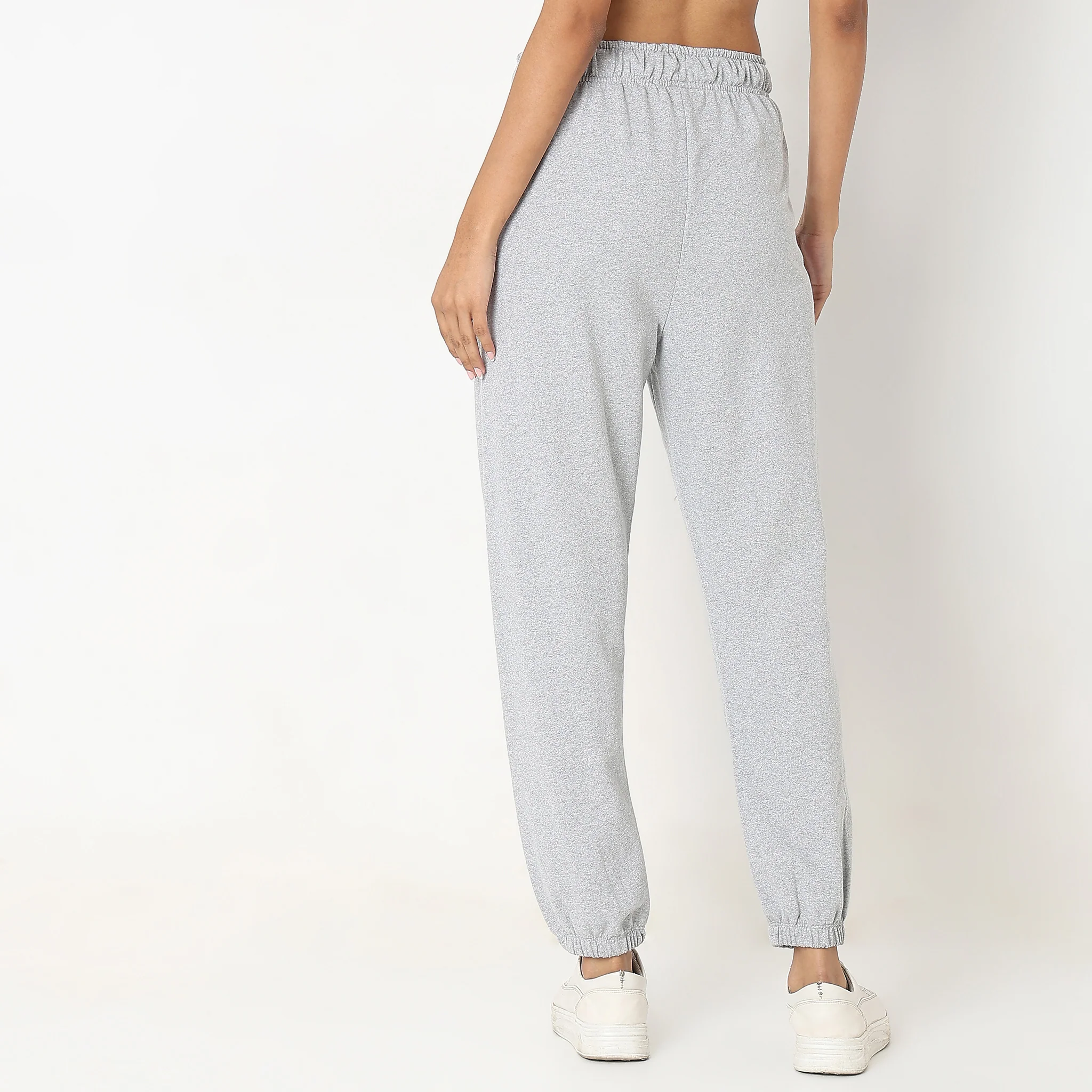 Solid High Rise Joggers - Image 8