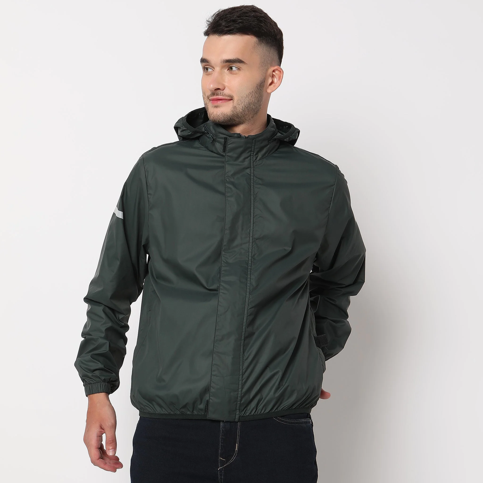 Regular Fit Solid Jacket - Image 10