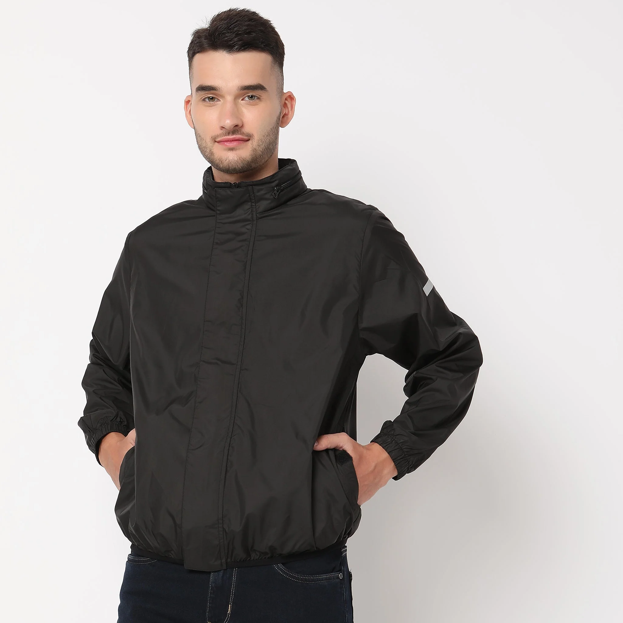 Regular Fit Solid Jacket - Image 2