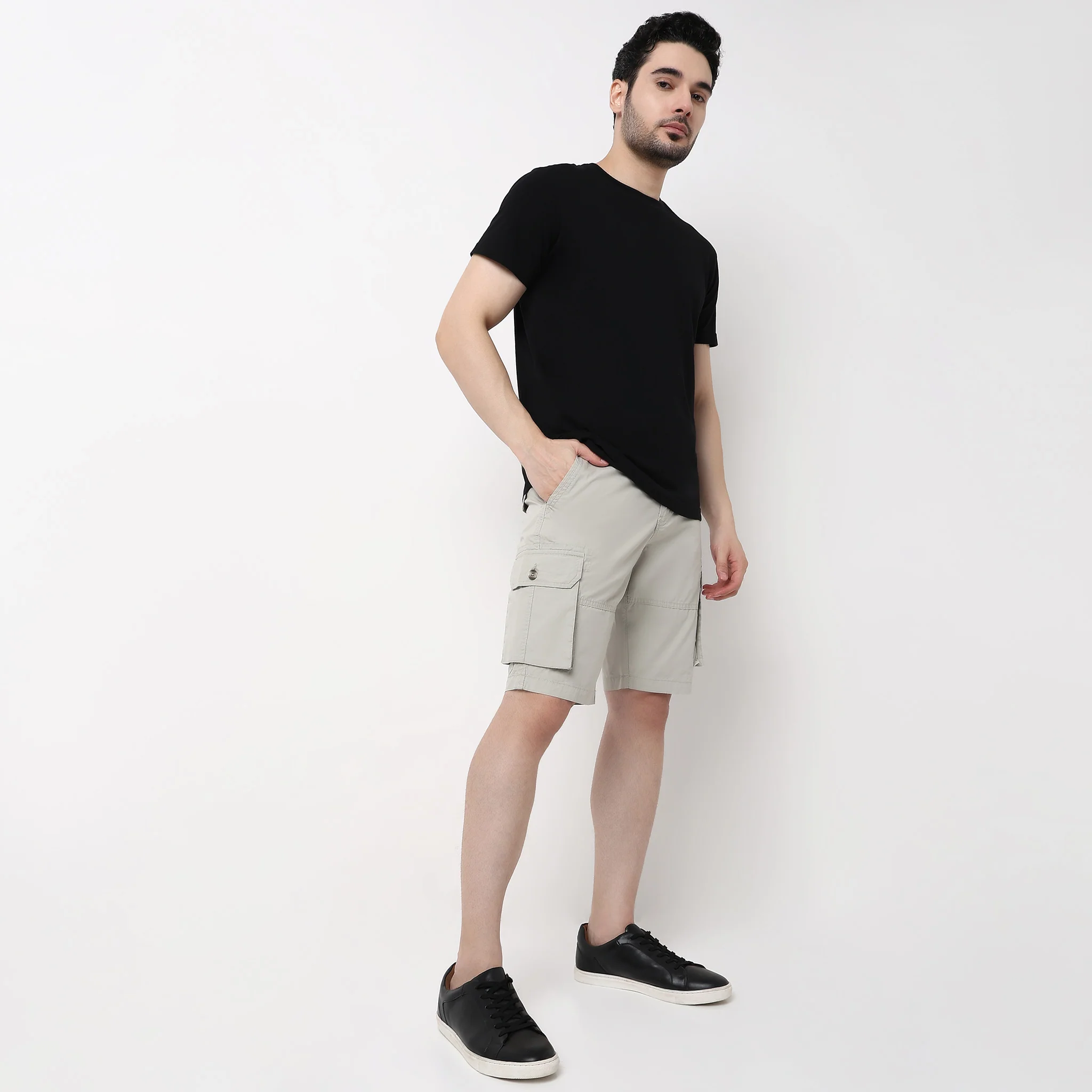 Cotton Heavy Duty Regular Fit Shorts With Stitch Details - Image 11