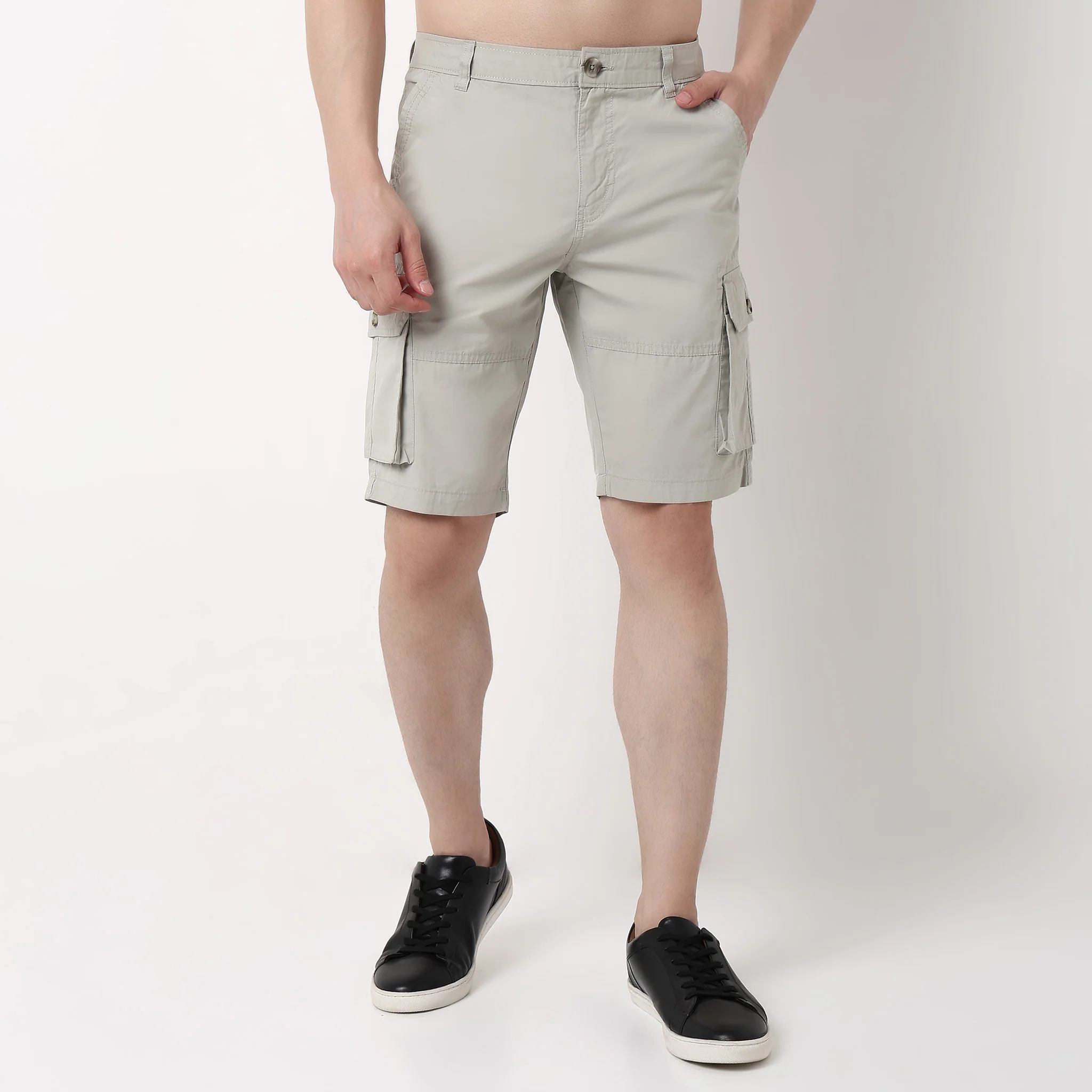 Cotton Heavy Duty Regular Fit Shorts With Stitch Details - Image 12