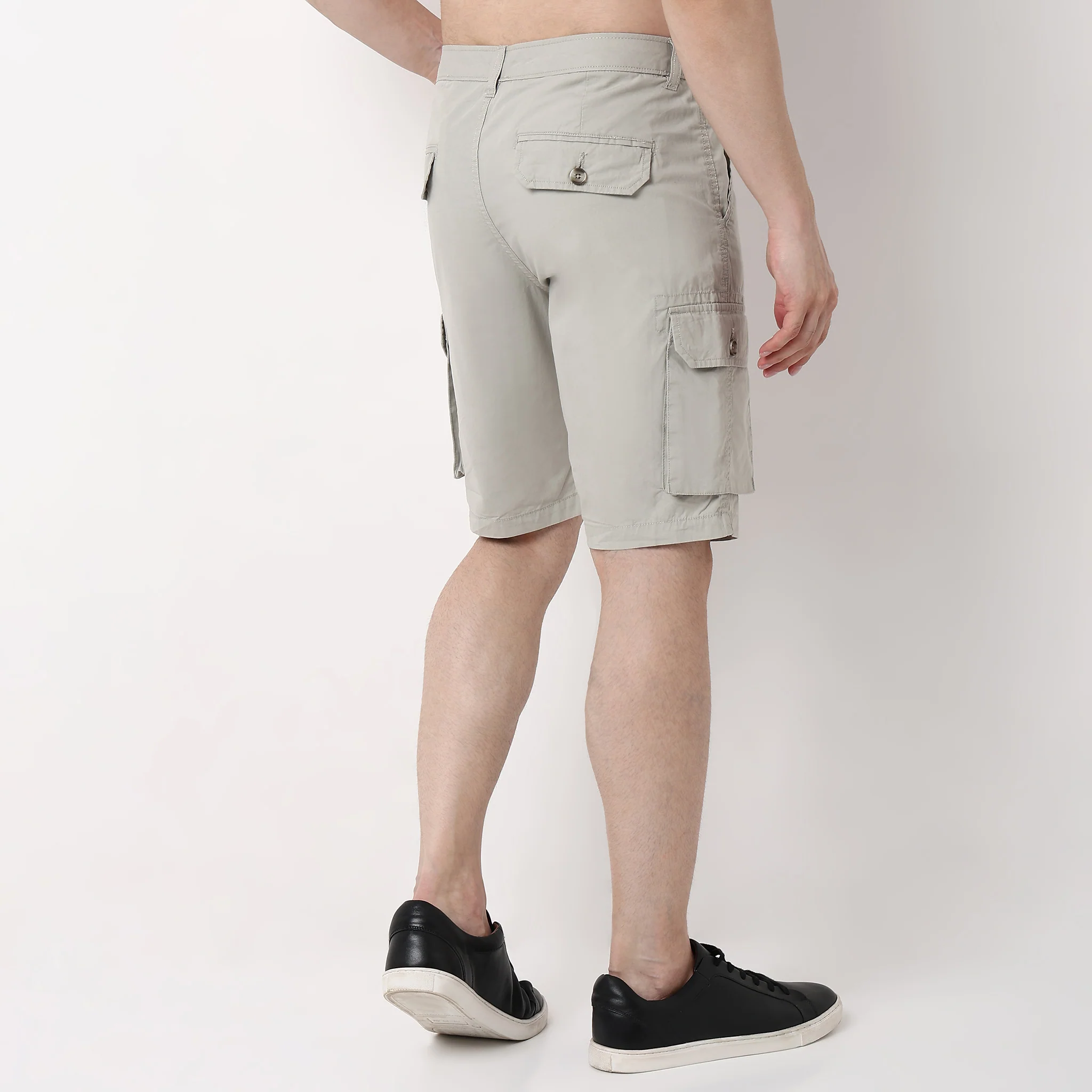 Cotton Heavy Duty Regular Fit Shorts With Stitch Details - Image 13