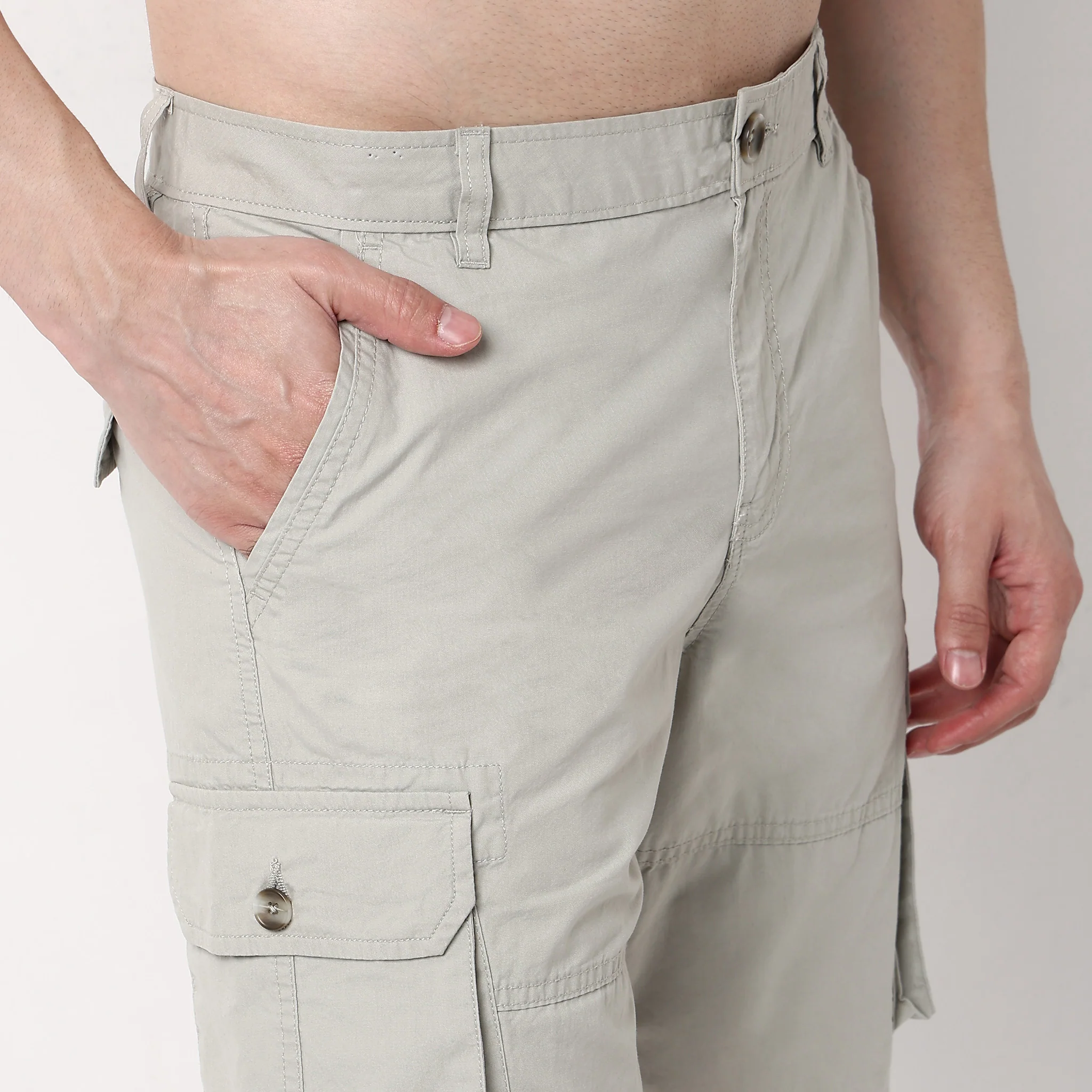 Cotton Heavy Duty Regular Fit Shorts With Stitch Details - Image 14