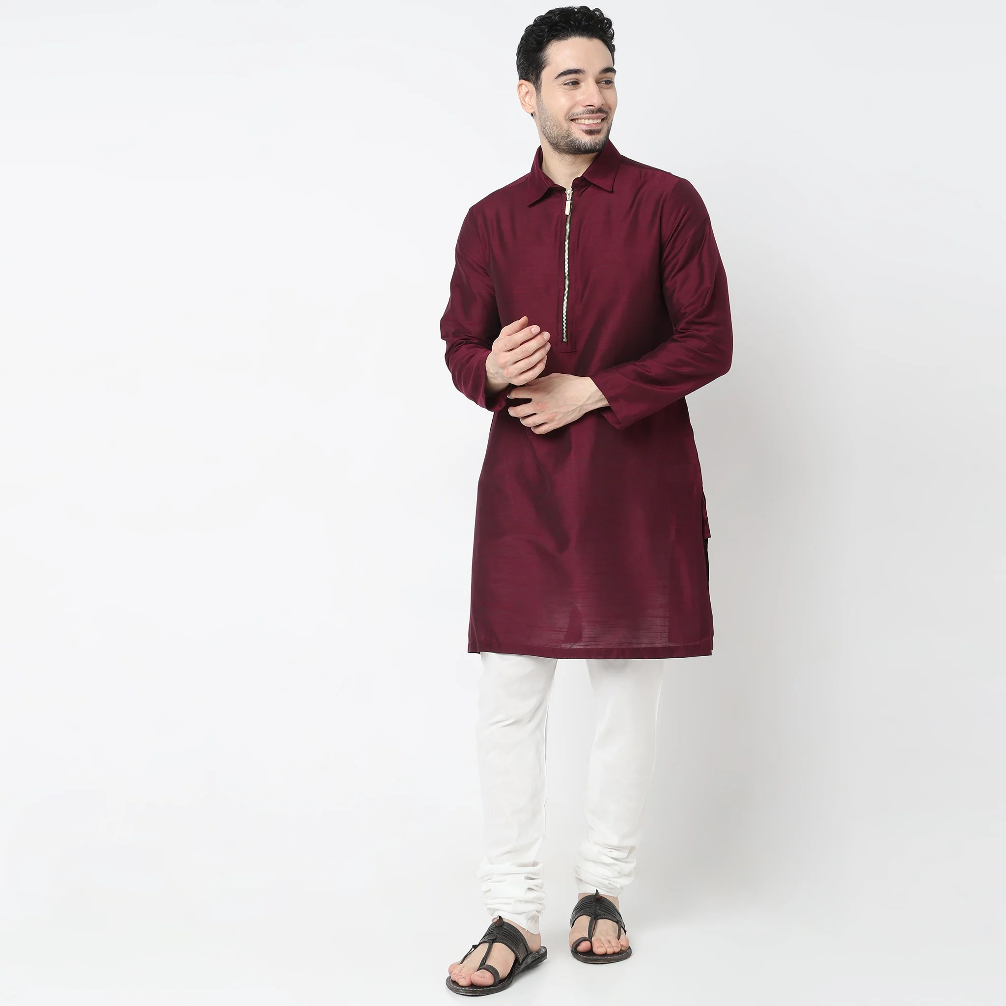 Regular Fit Solid Kurta - Image 7