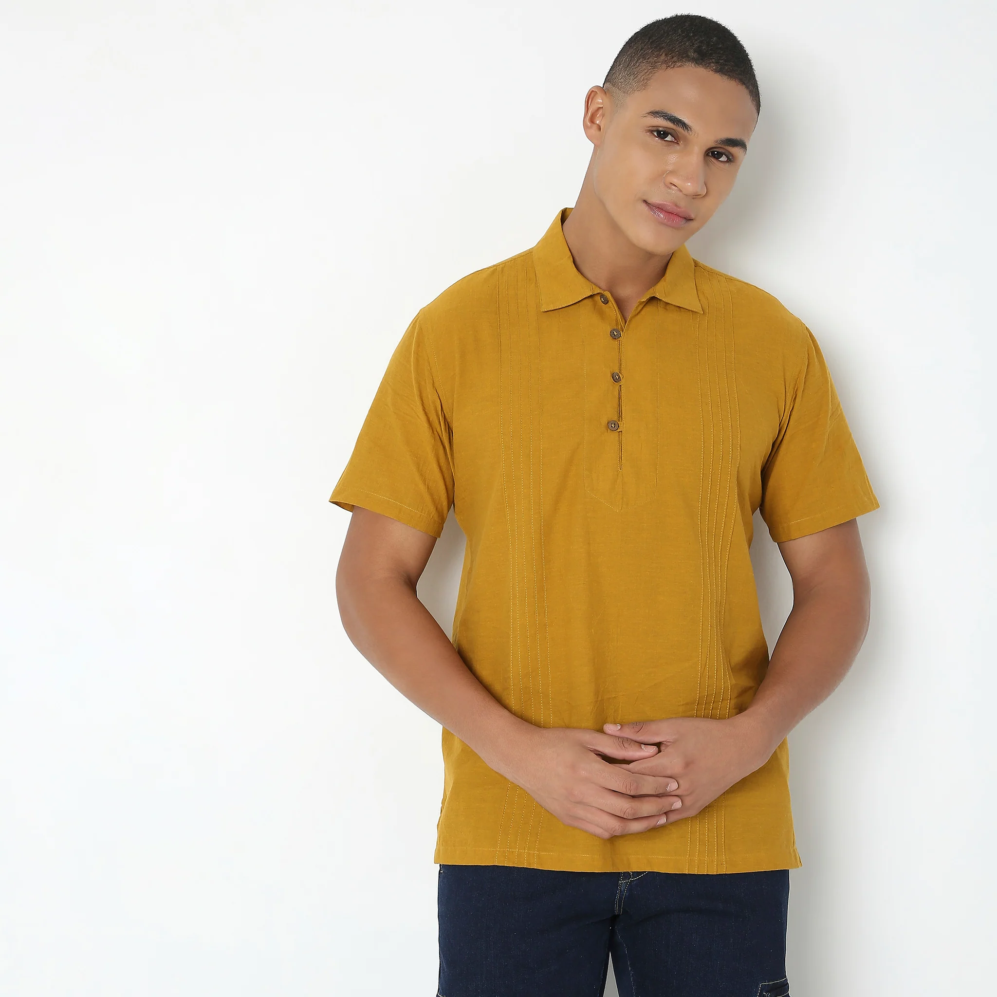 Regular Fit Solid Kurta - Image 2