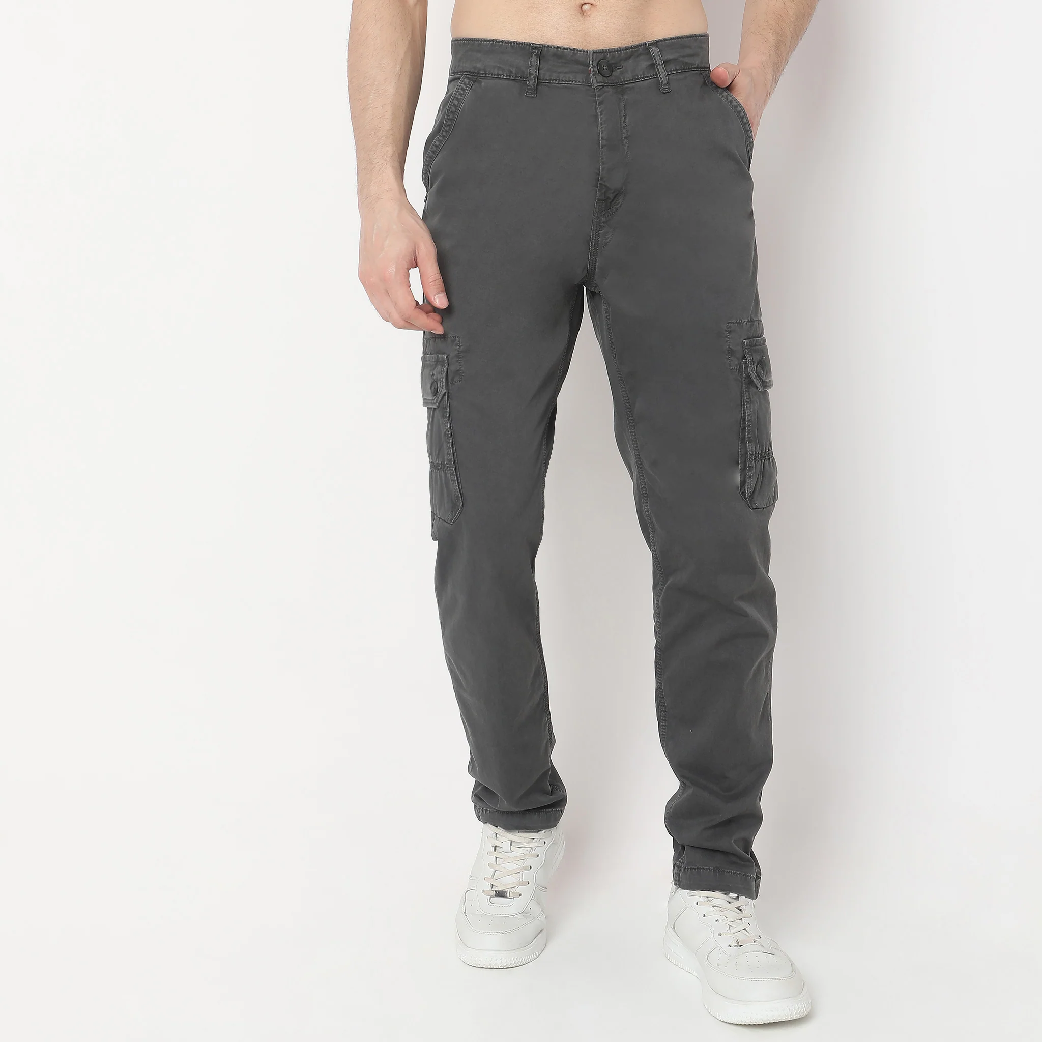 Modern Explorer - Cargo Pants - Cotton With E-Fast Stretch - Mid Rise Regular Fit - Image 12