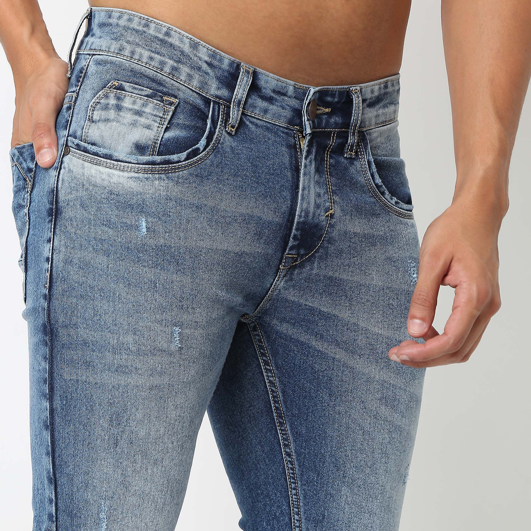 Union of Denim® - Origin Acid Vintage Indigo Tappered Crop Fit Jeans With Efast® Stretch - Image 4
