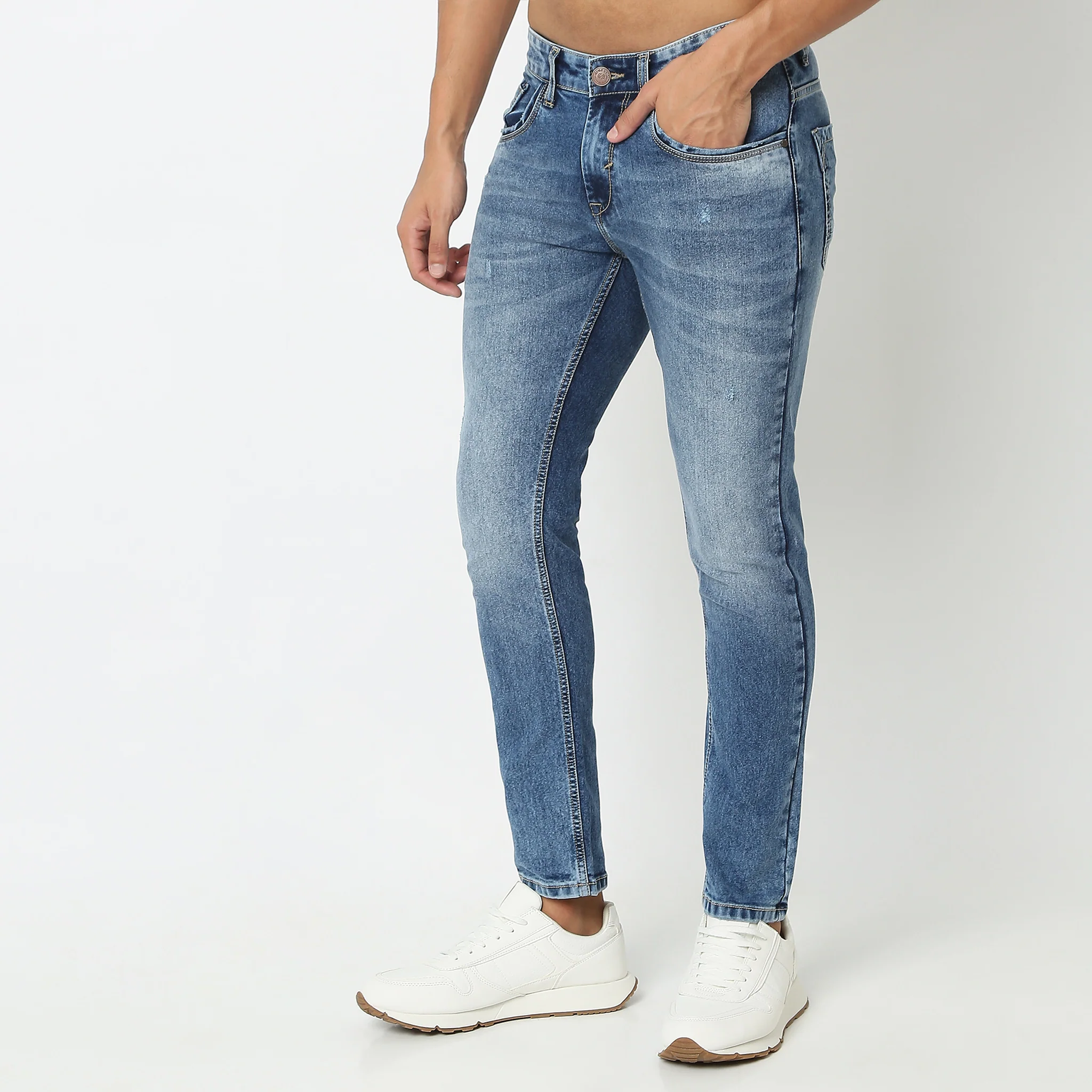 Union of Denim® - Origin Acid Vintage Indigo Tappered Crop Fit Jeans With Efast® Stretch - Image 5