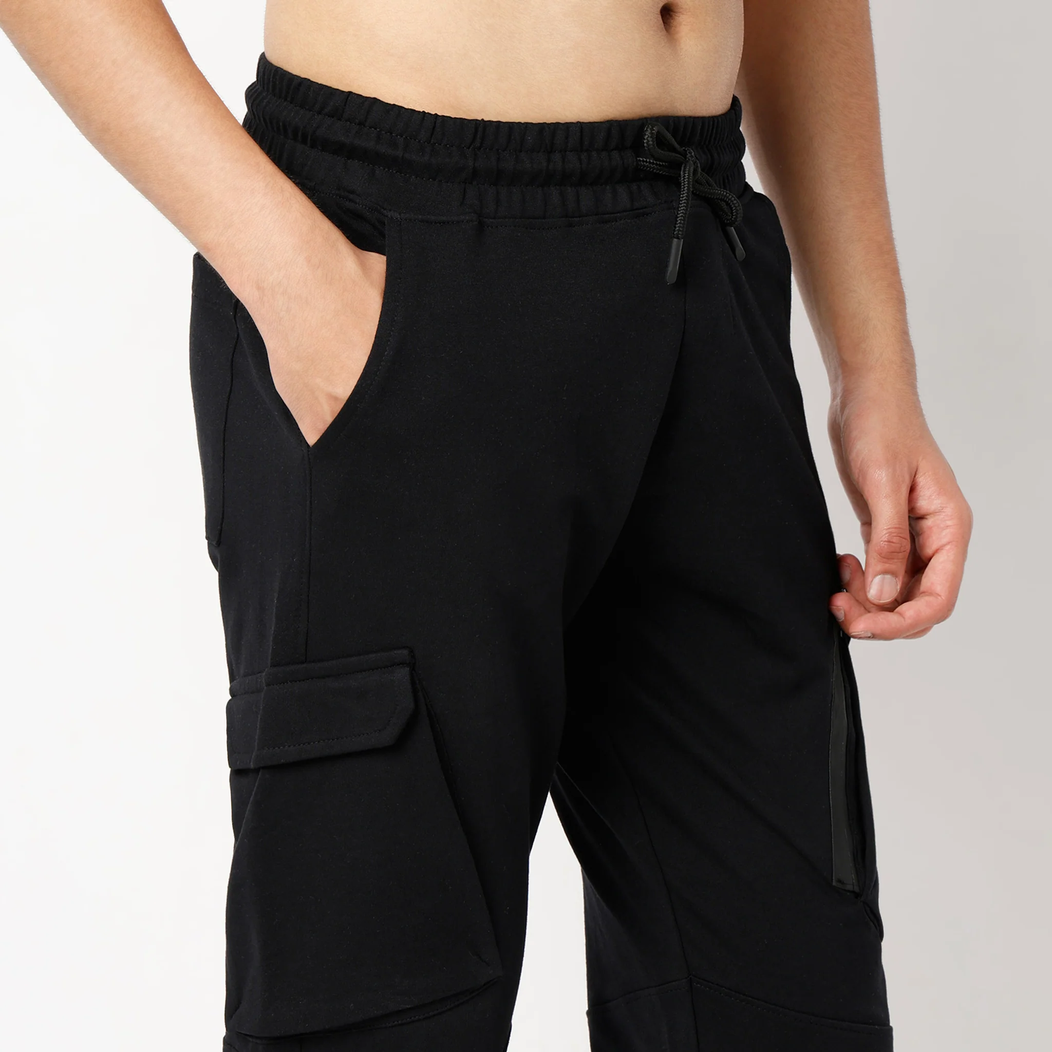 Solid Mid Rise Moto Joggers - Image 4