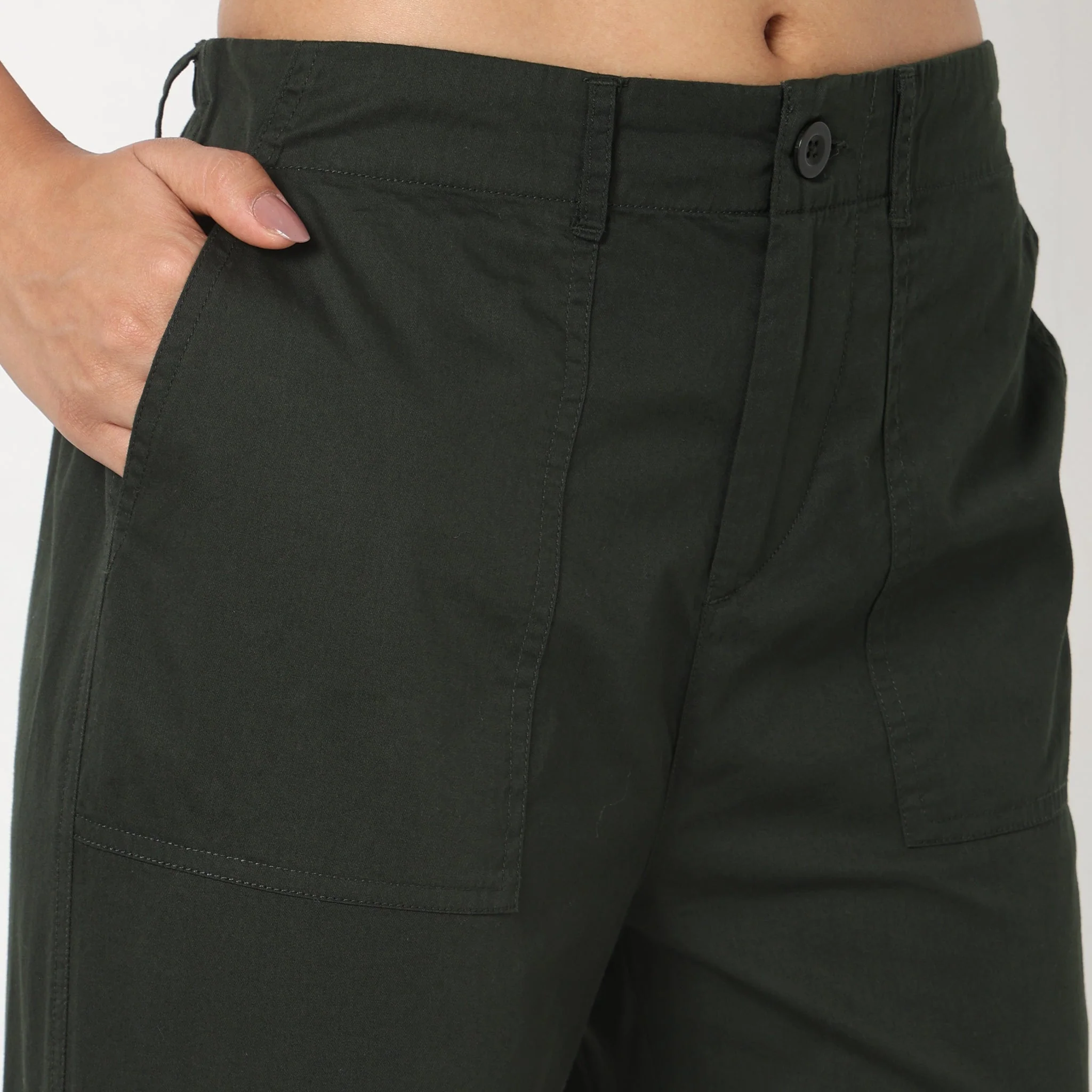 Regular Fit Solid Mid Rise Joggers - Image 9
