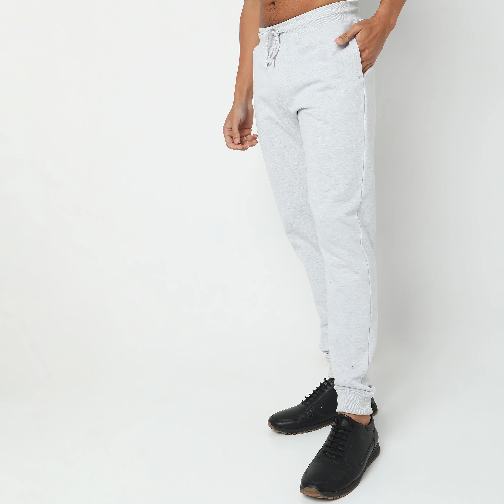 Regular Fit Solid Mid Rise Joggers - Image 10