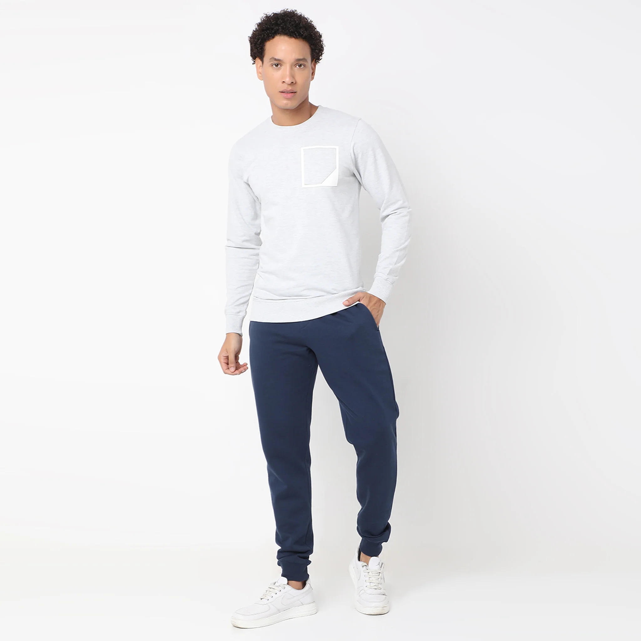 Regular Fit Solid Mid Rise Joggers - Image 11