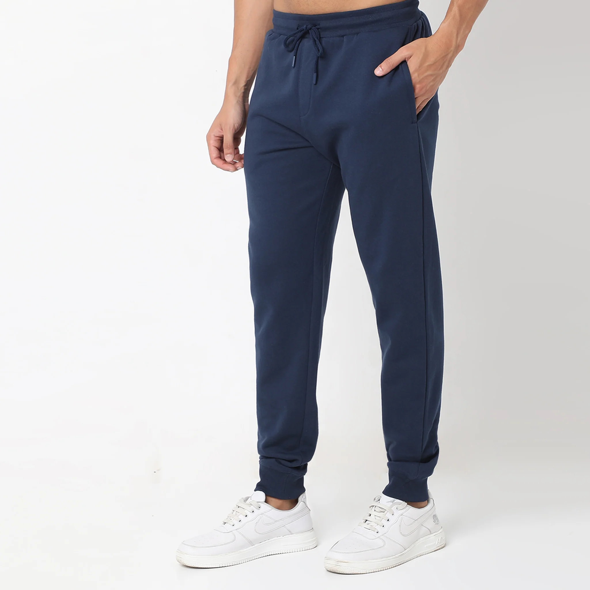 Regular Fit Solid Mid Rise Joggers - Image 15