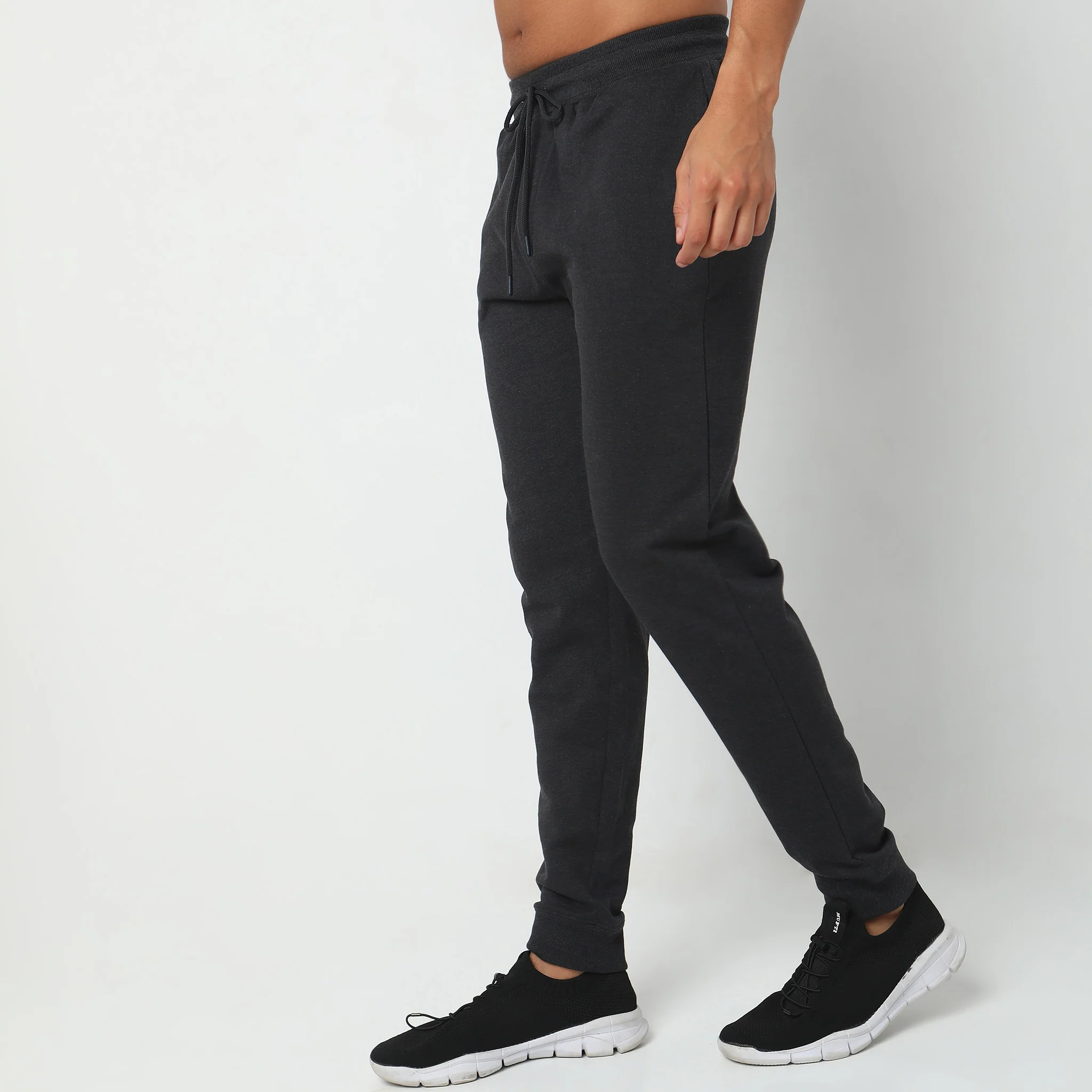 Regular Fit Solid Mid Rise Joggers - Image 5