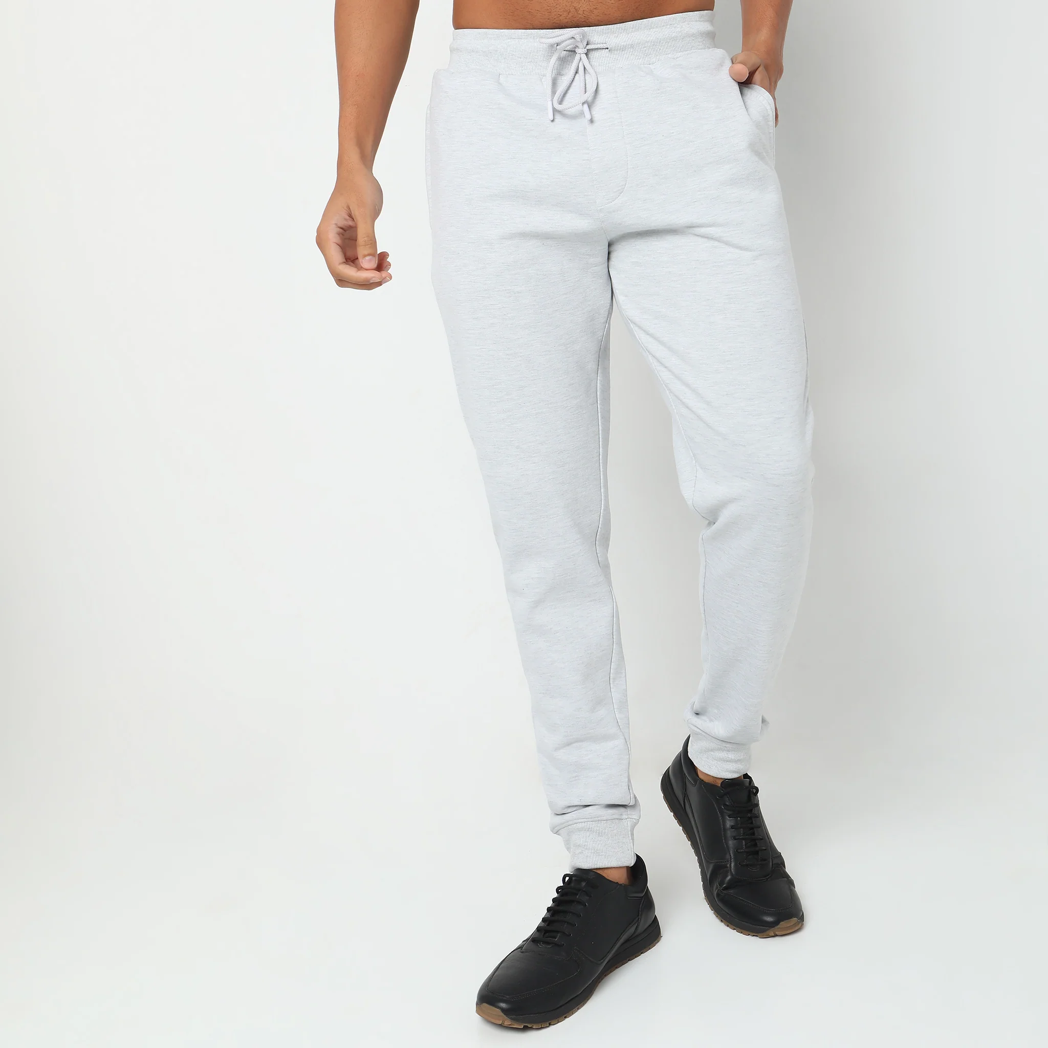 Regular Fit Solid Mid Rise Joggers - Image 7