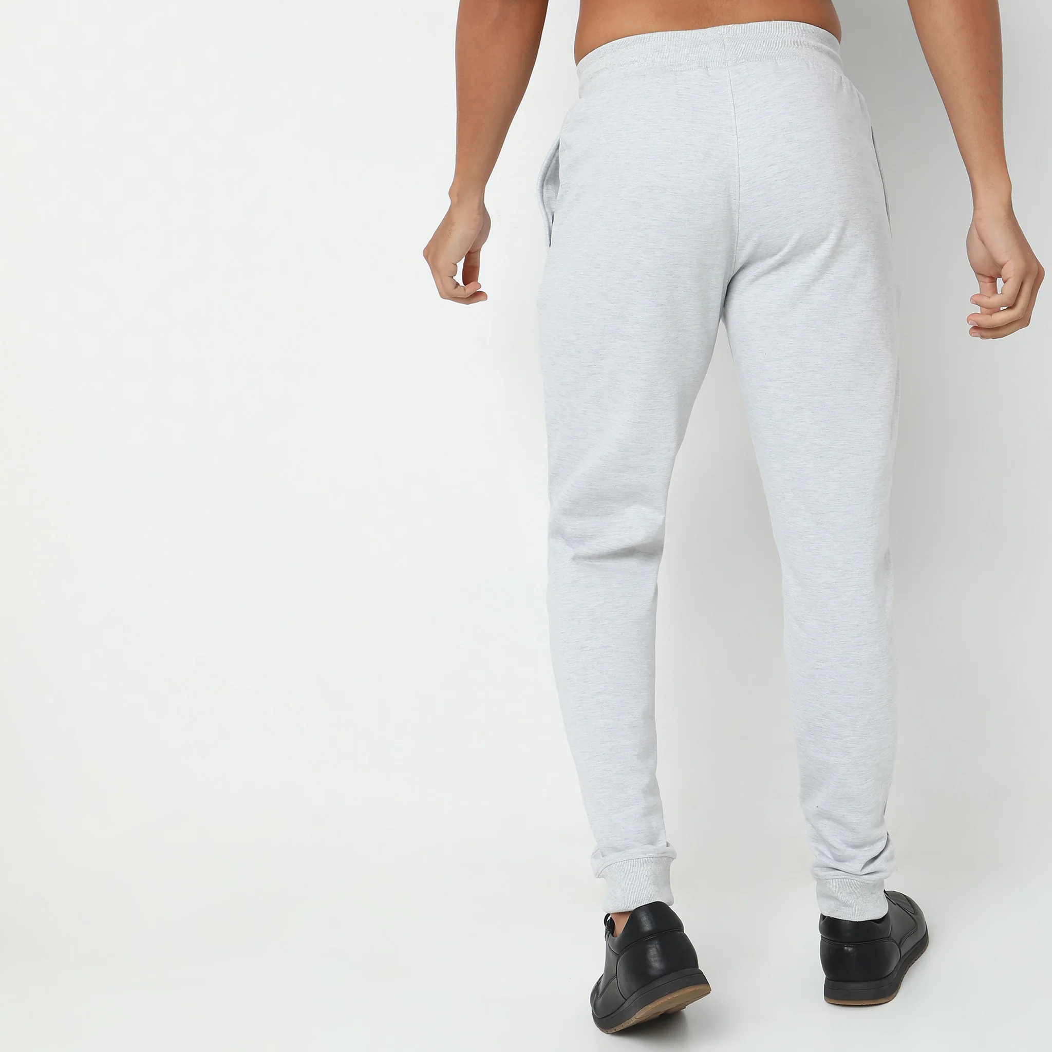 Regular Fit Solid Mid Rise Joggers - Image 8