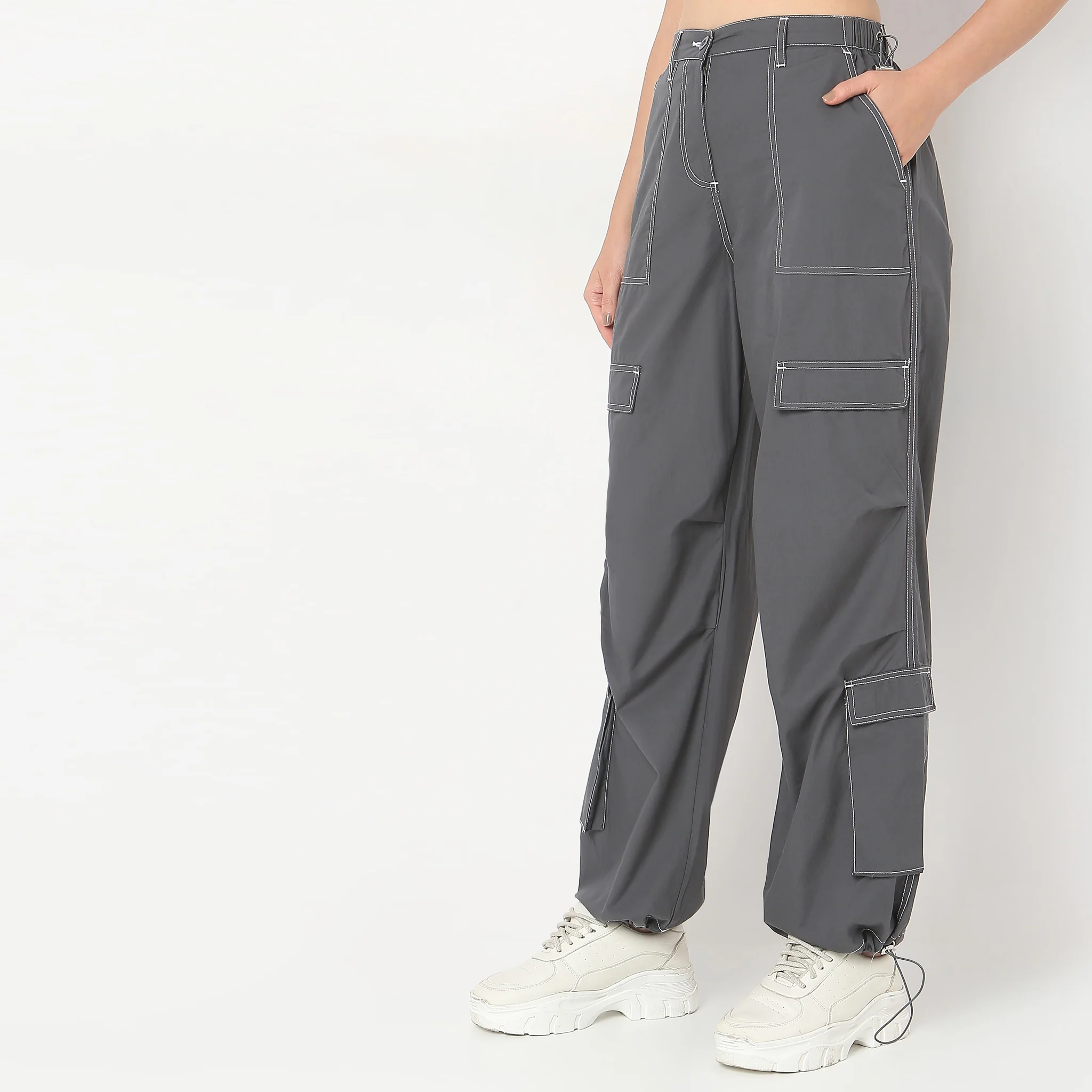 Relaxed Fit Mid Rise Pants - Image 10