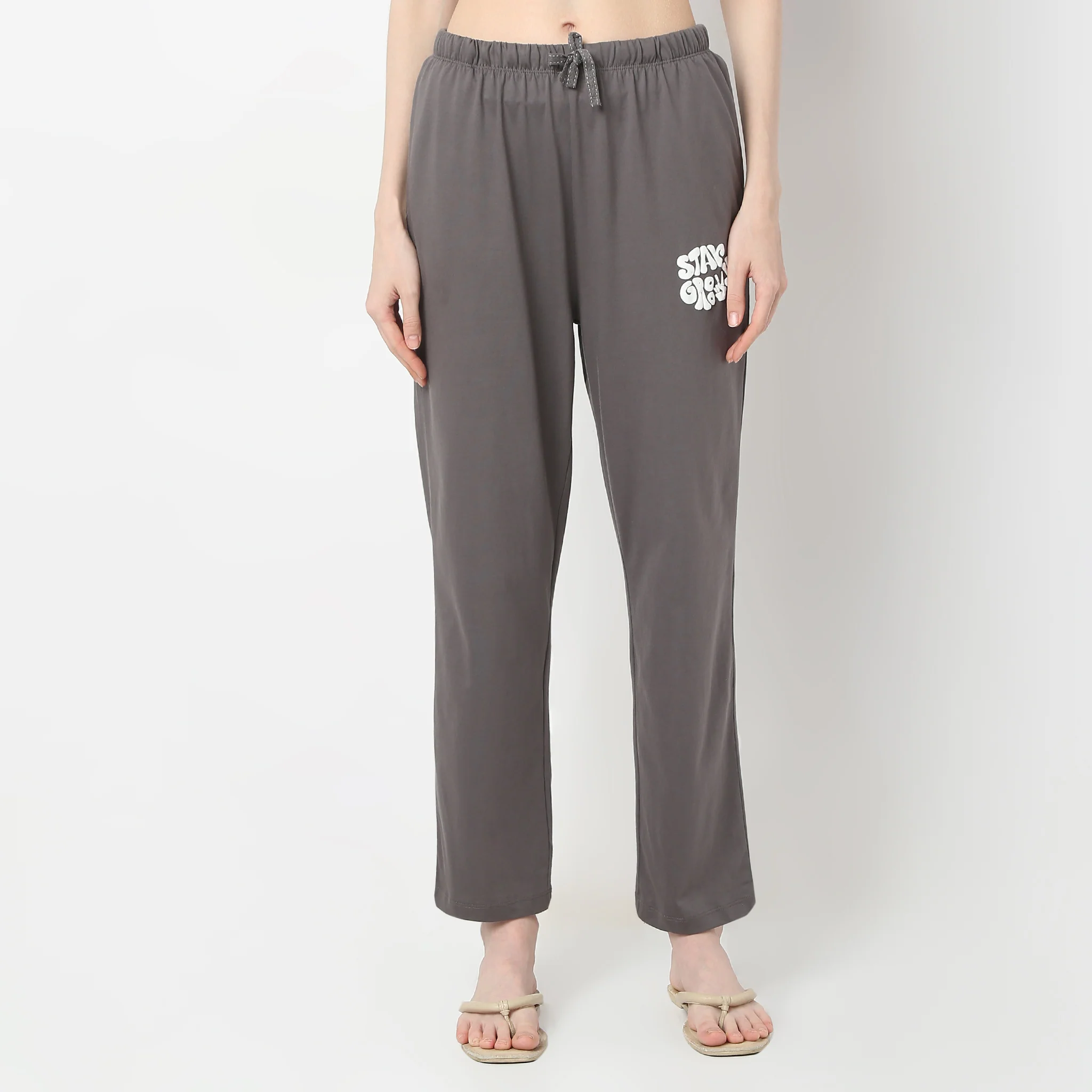 Solid Full Length Core Pyjama Mid Rise Lounge Pyjamas - Image 2