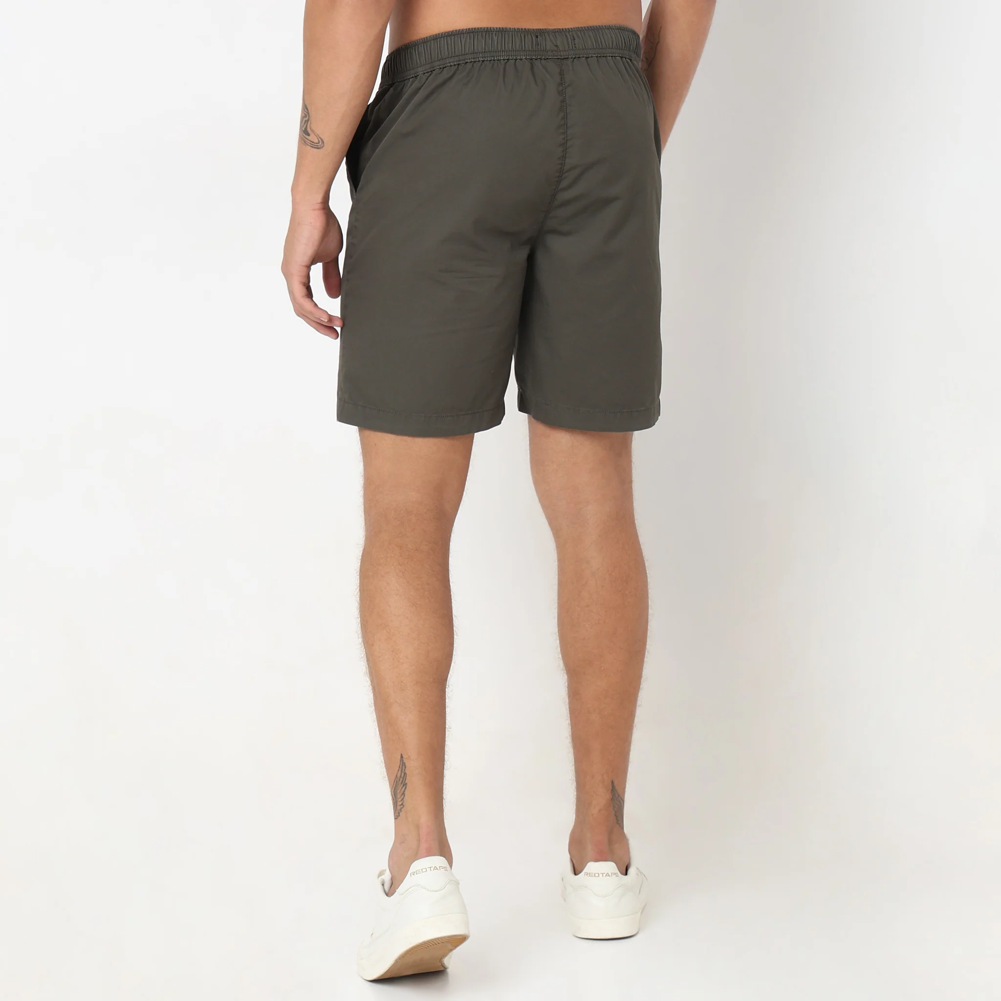 Regular Fit Solid Mid Rise Shorts - Image 18