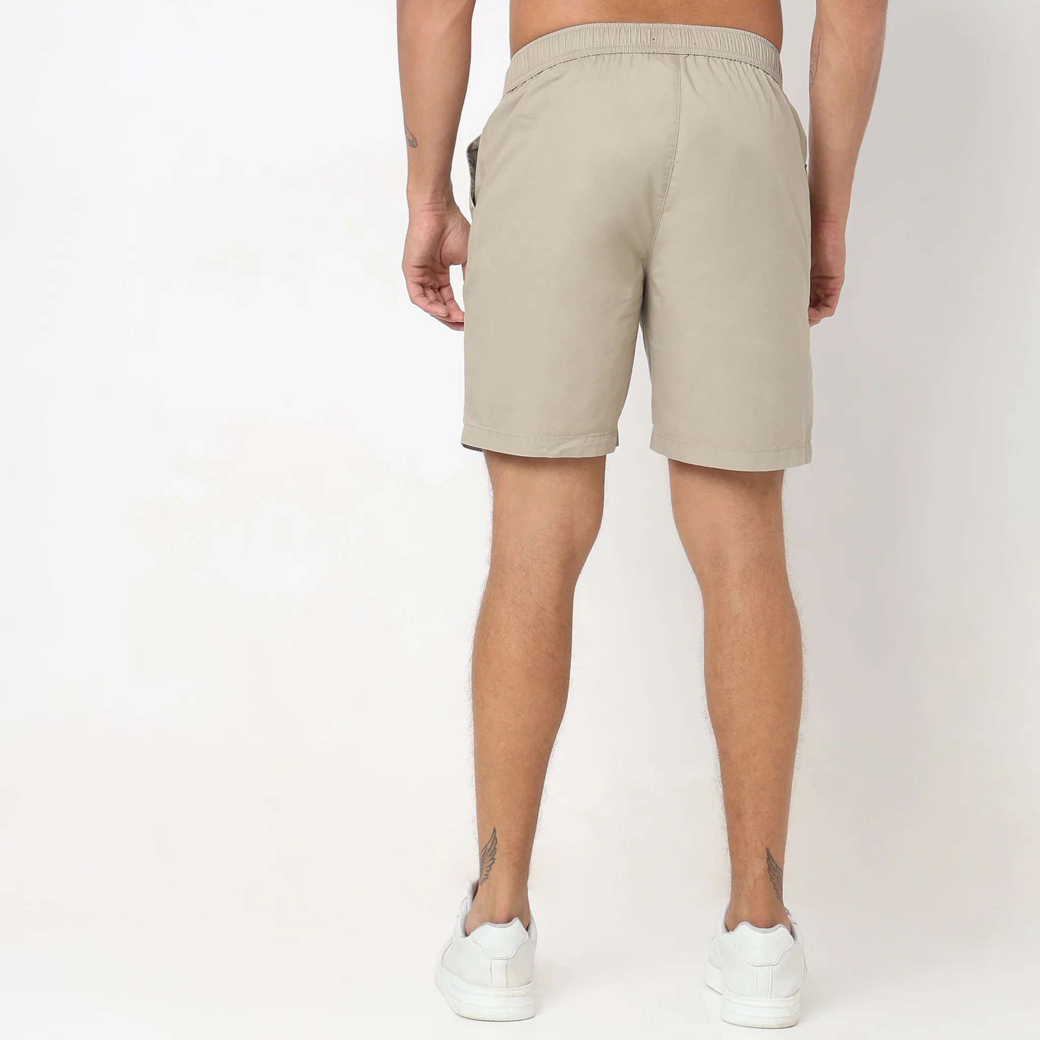 Regular Fit Solid Mid Rise Shorts - Image 8