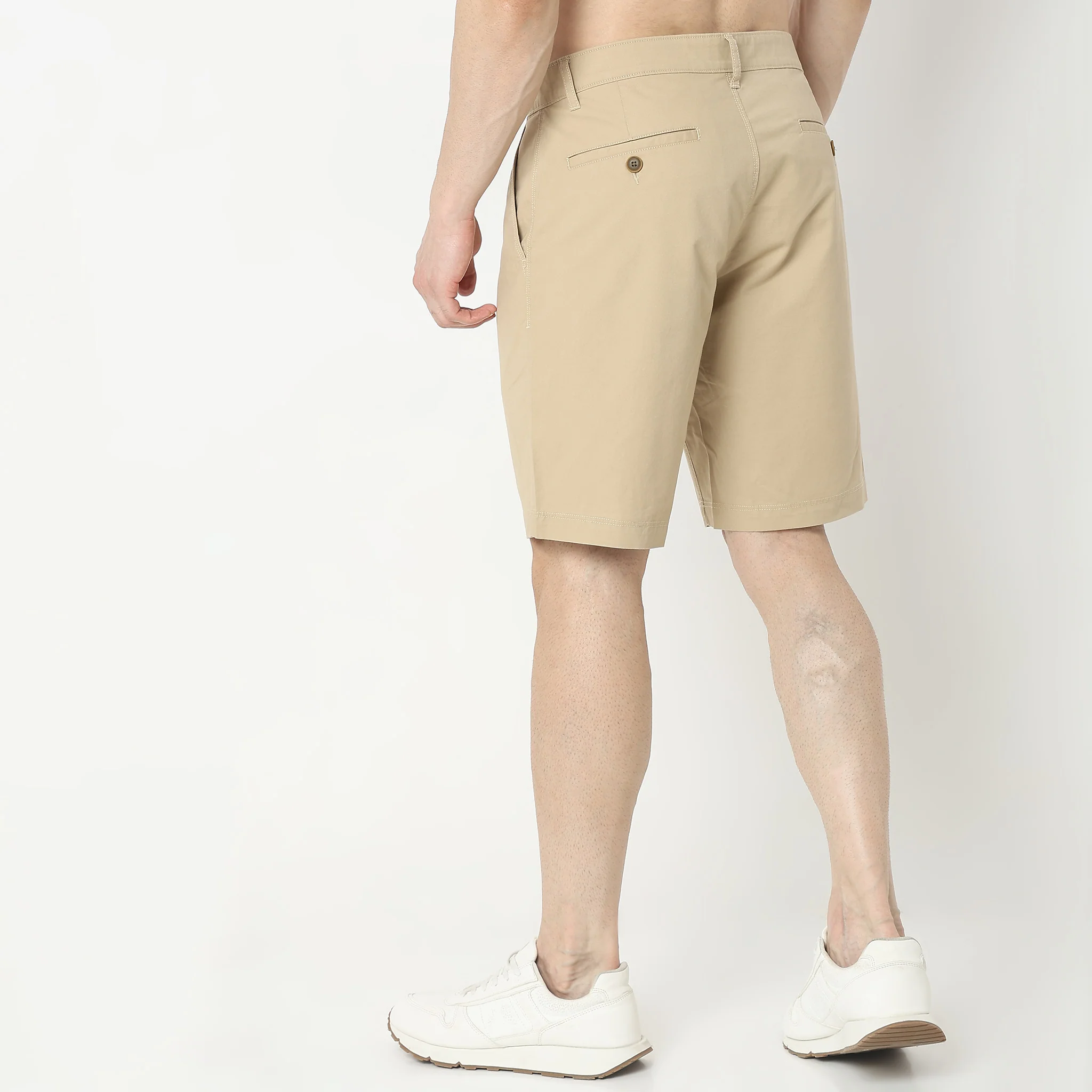 Regular Fit Solid Mid Rise Shorts - Image 13