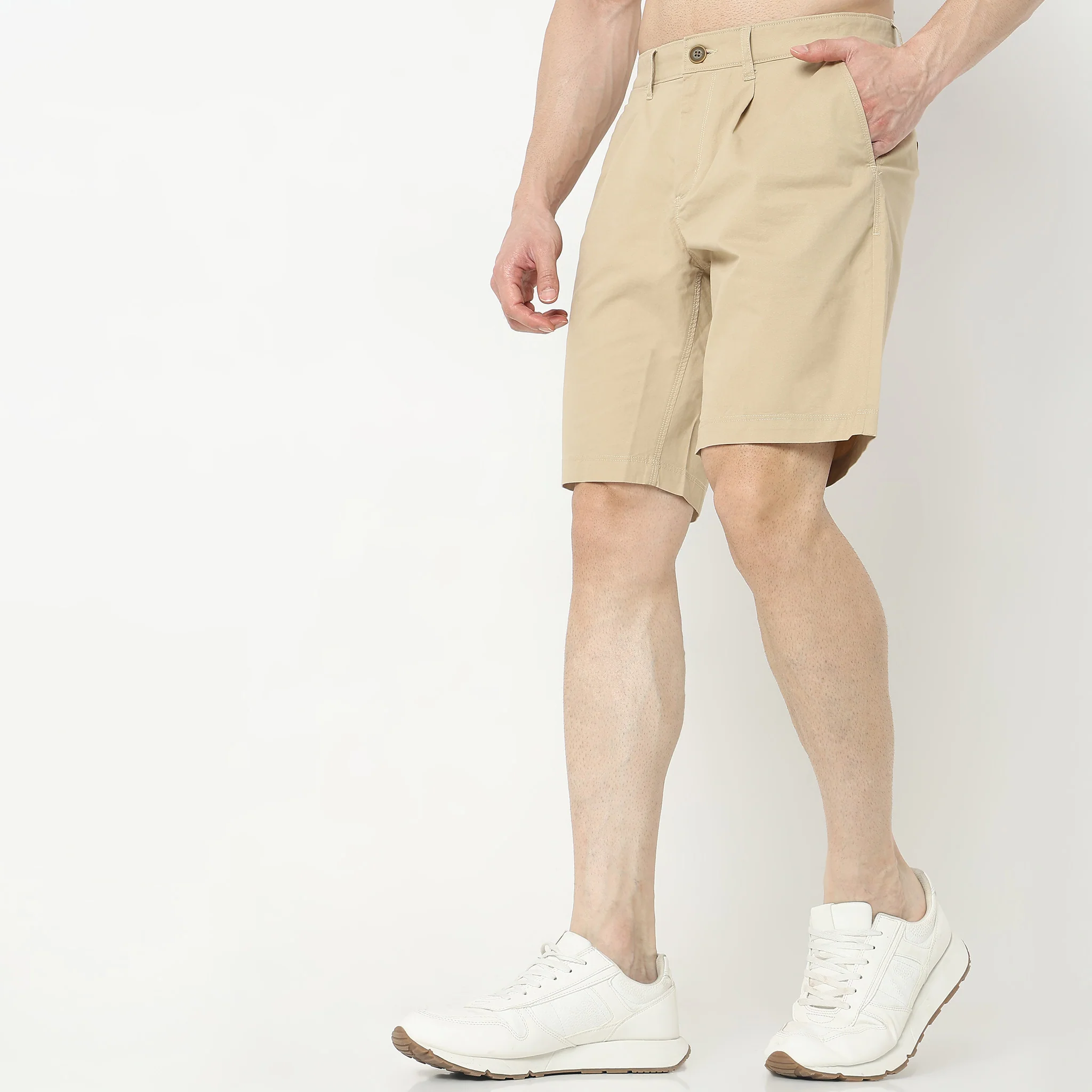 Regular Fit Solid Mid Rise Shorts - Image 15
