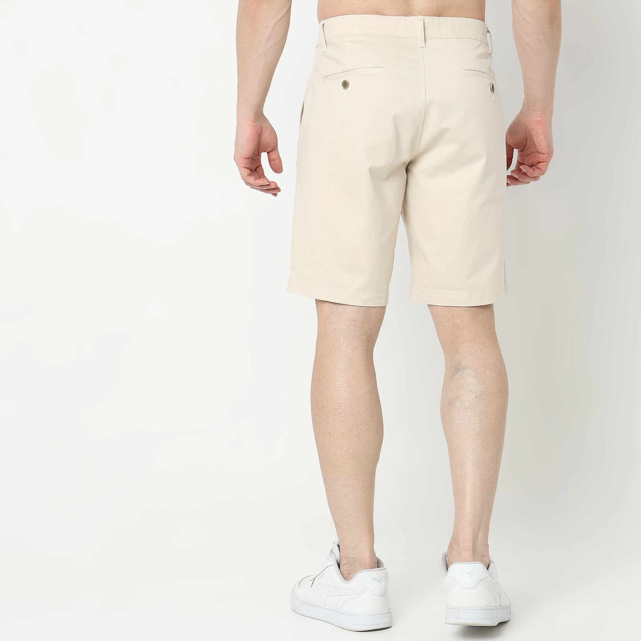 Regular Fit Solid Mid Rise Shorts - Image 23