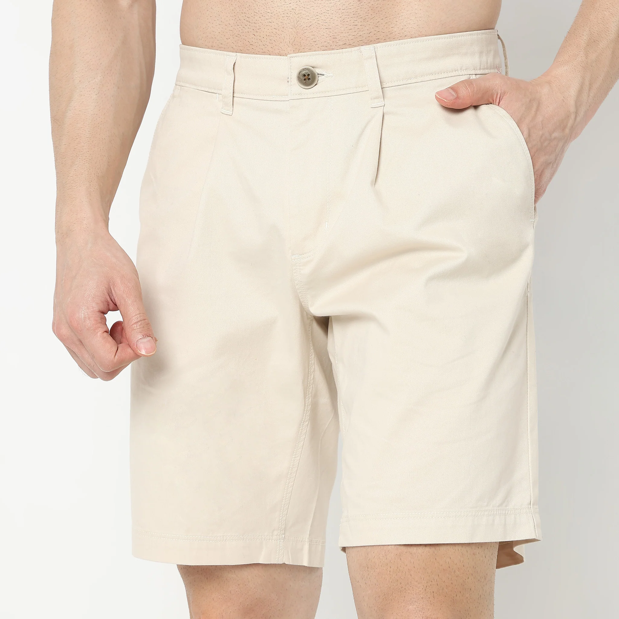 Regular Fit Solid Mid Rise Shorts - Image 24