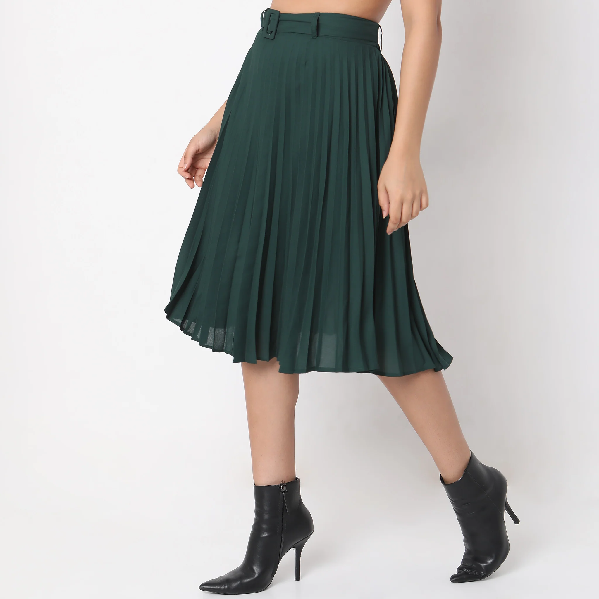 Regular Fit Solid Mid Rise Skirt - Image 10