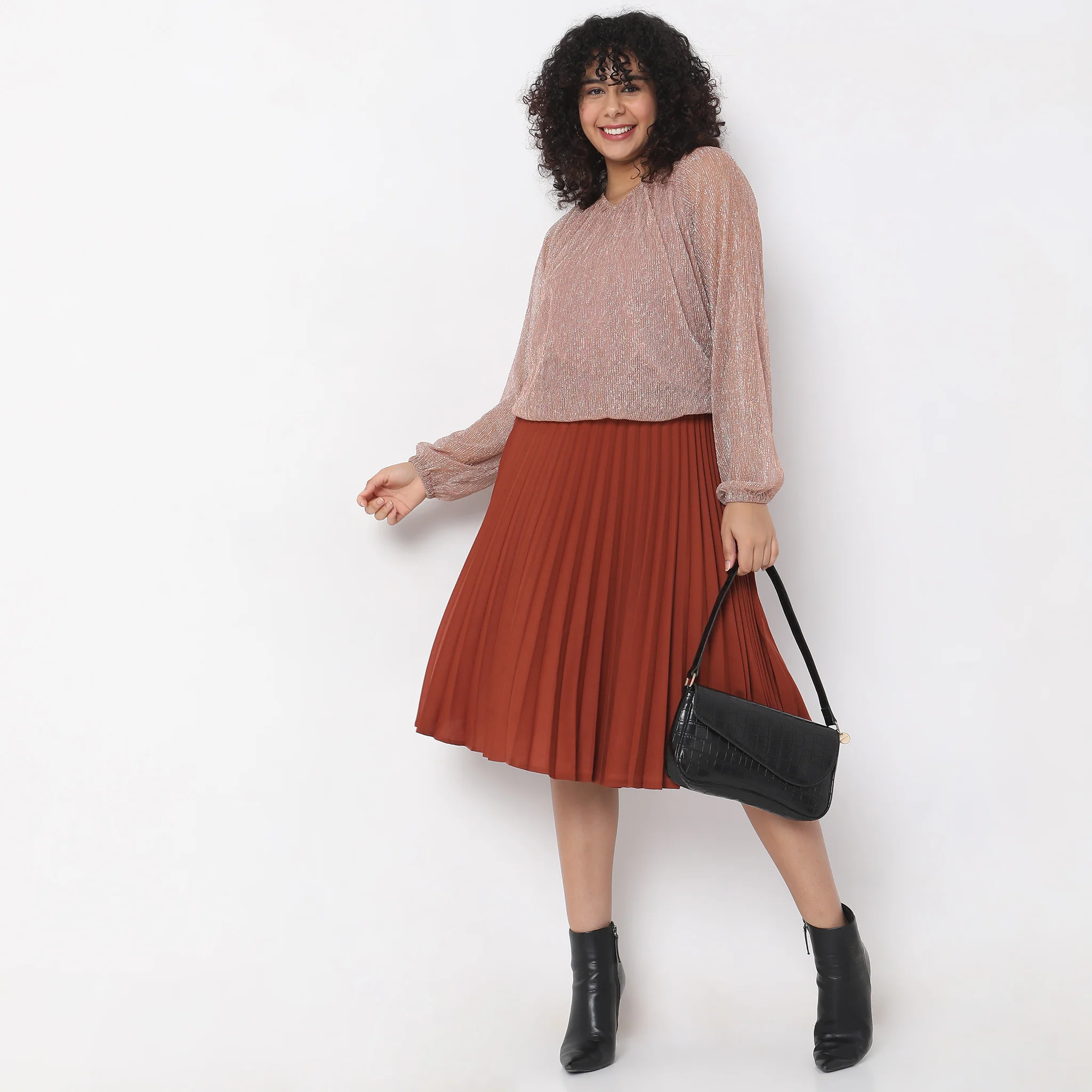 Regular Fit Solid Mid Rise Skirt - Image 11