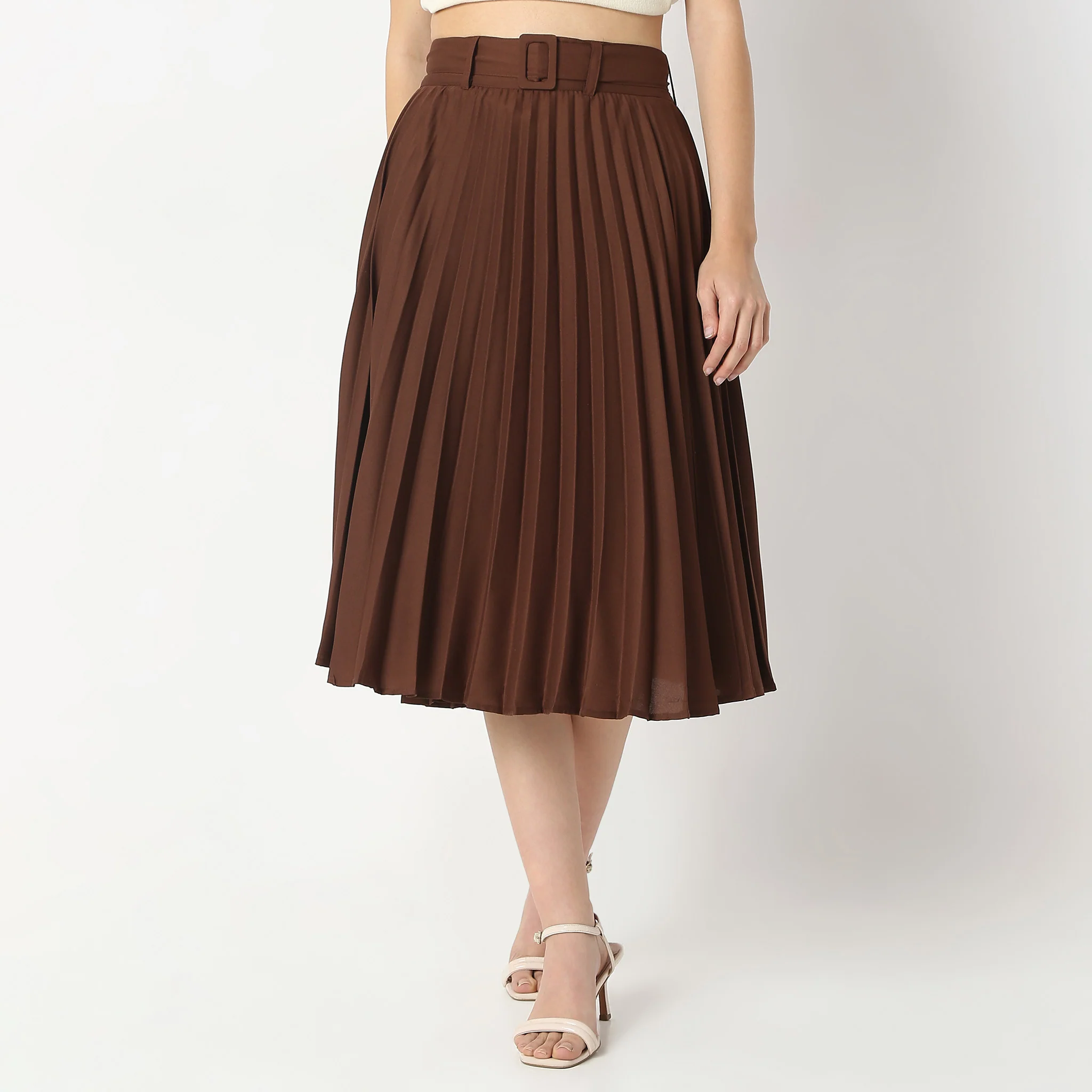 Regular Fit Solid Mid Rise Skirt - Image 17