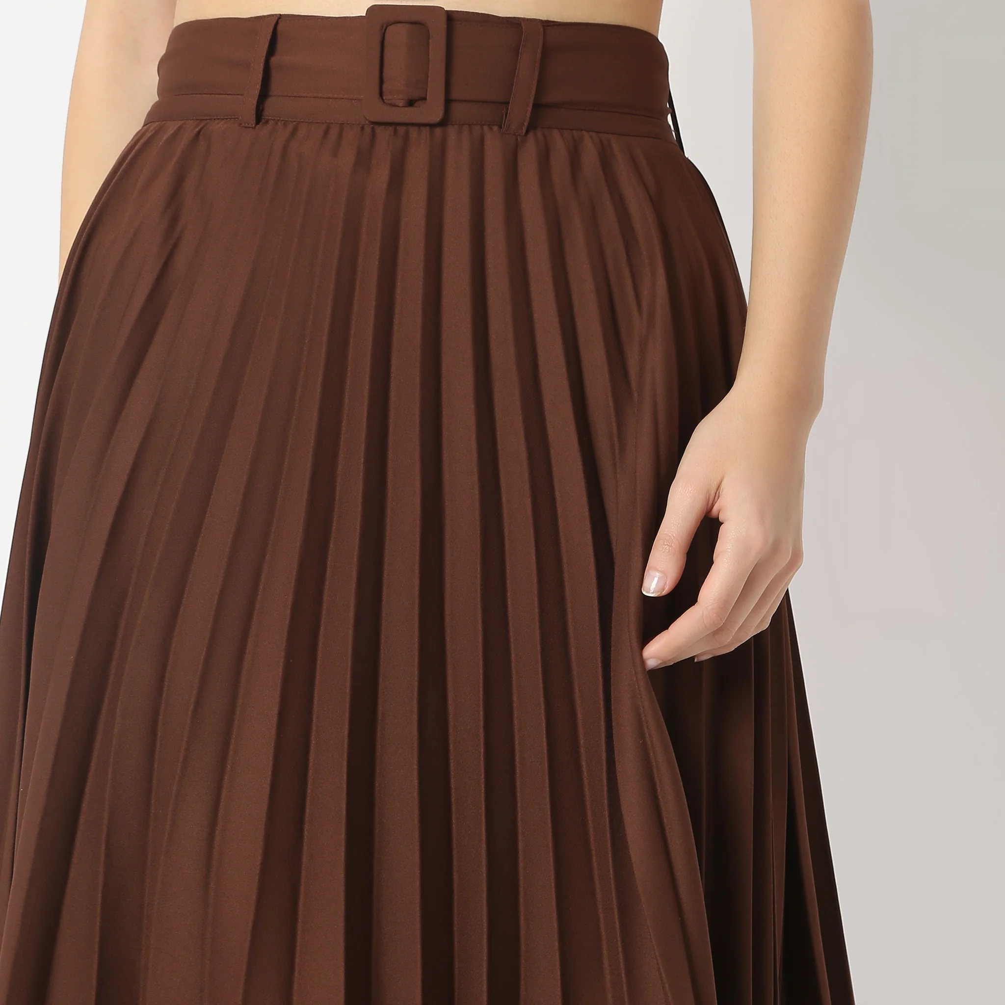 Regular Fit Solid Mid Rise Skirt - Image 19