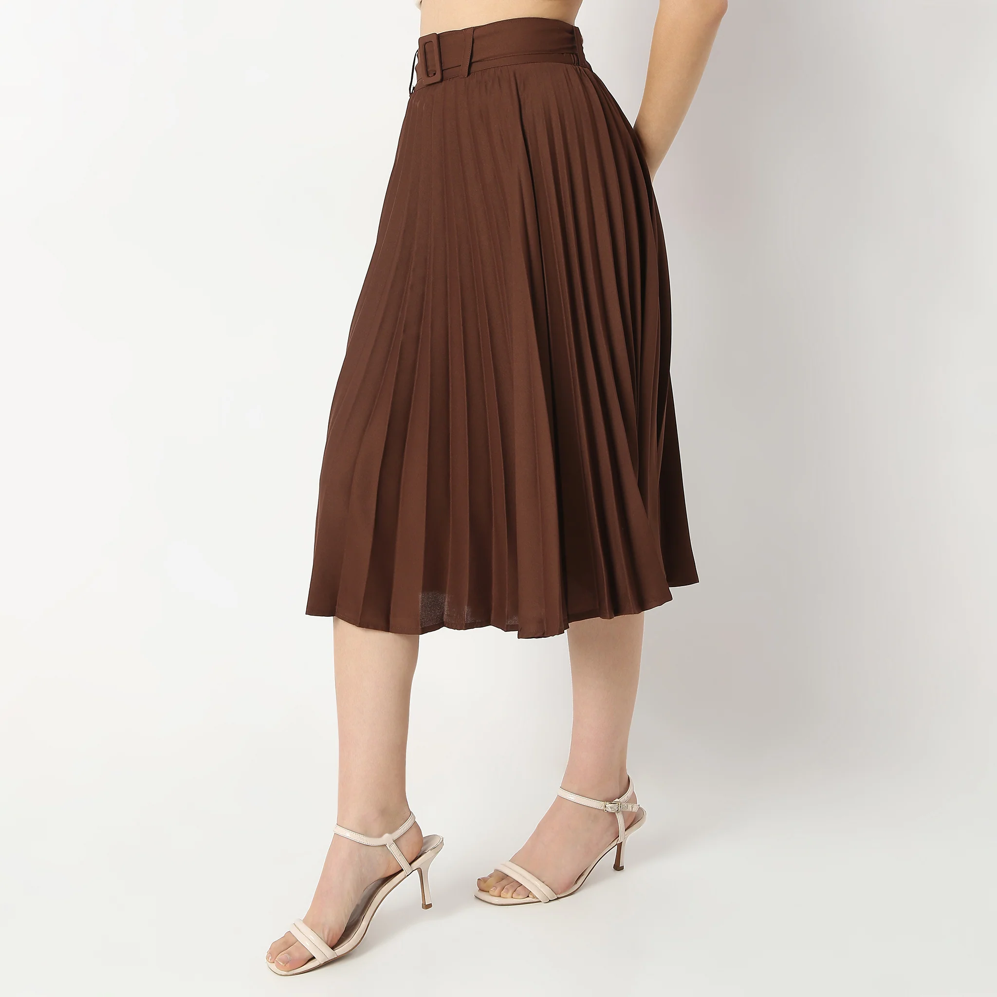 Regular Fit Solid Mid Rise Skirt - Image 20